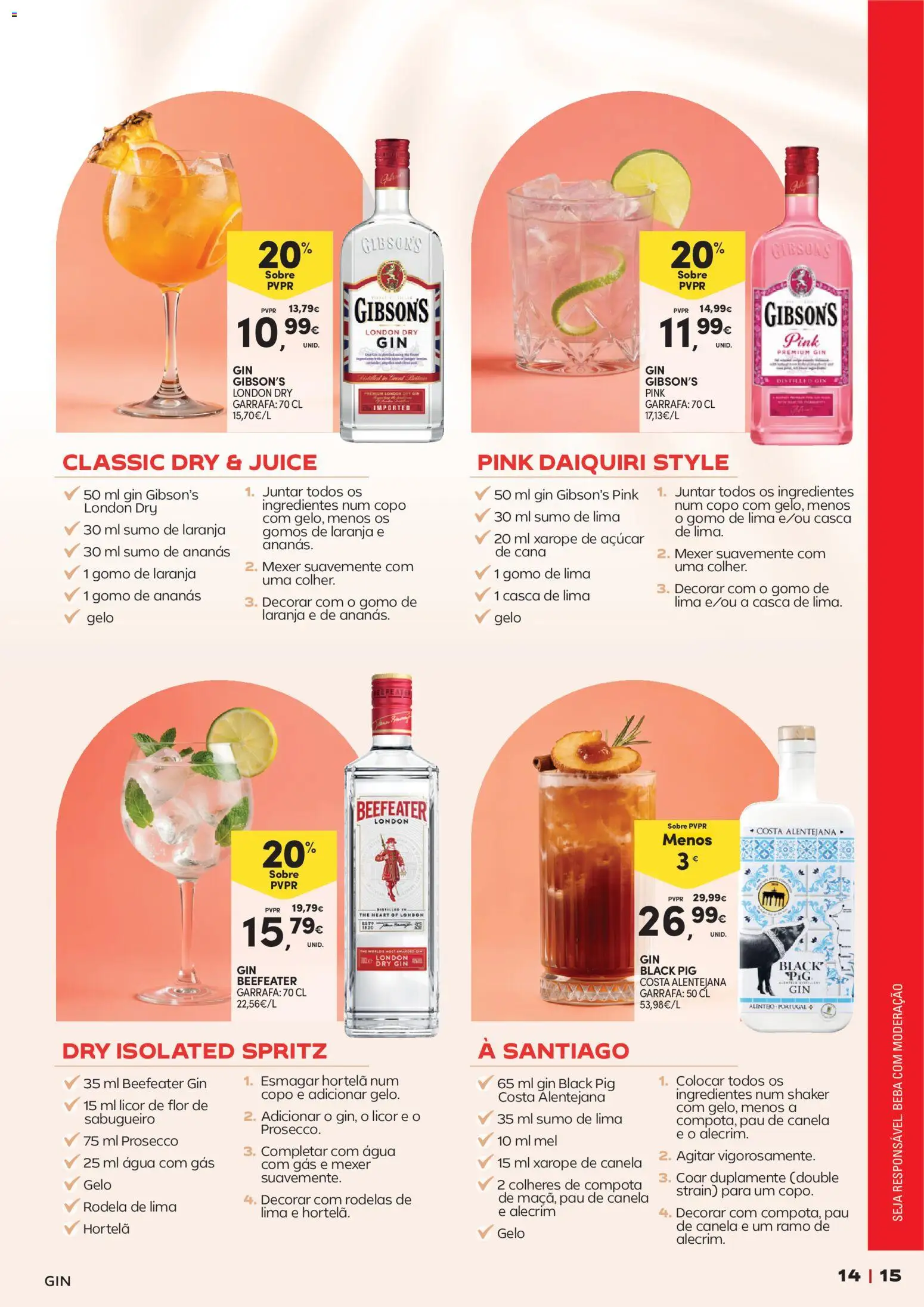Continente - Cocktails │ válido de 14/07/2026 | Página: 15 | Produtos: Agua, Licor, Mel, Xarope