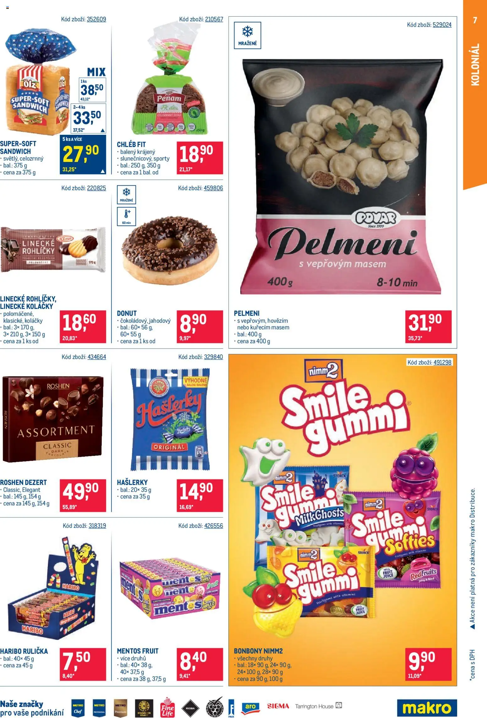 Makro leták od 23.09.2026 | Strana: 7 | Produkty: Donut, Chléb, Bonbóny, Dezert