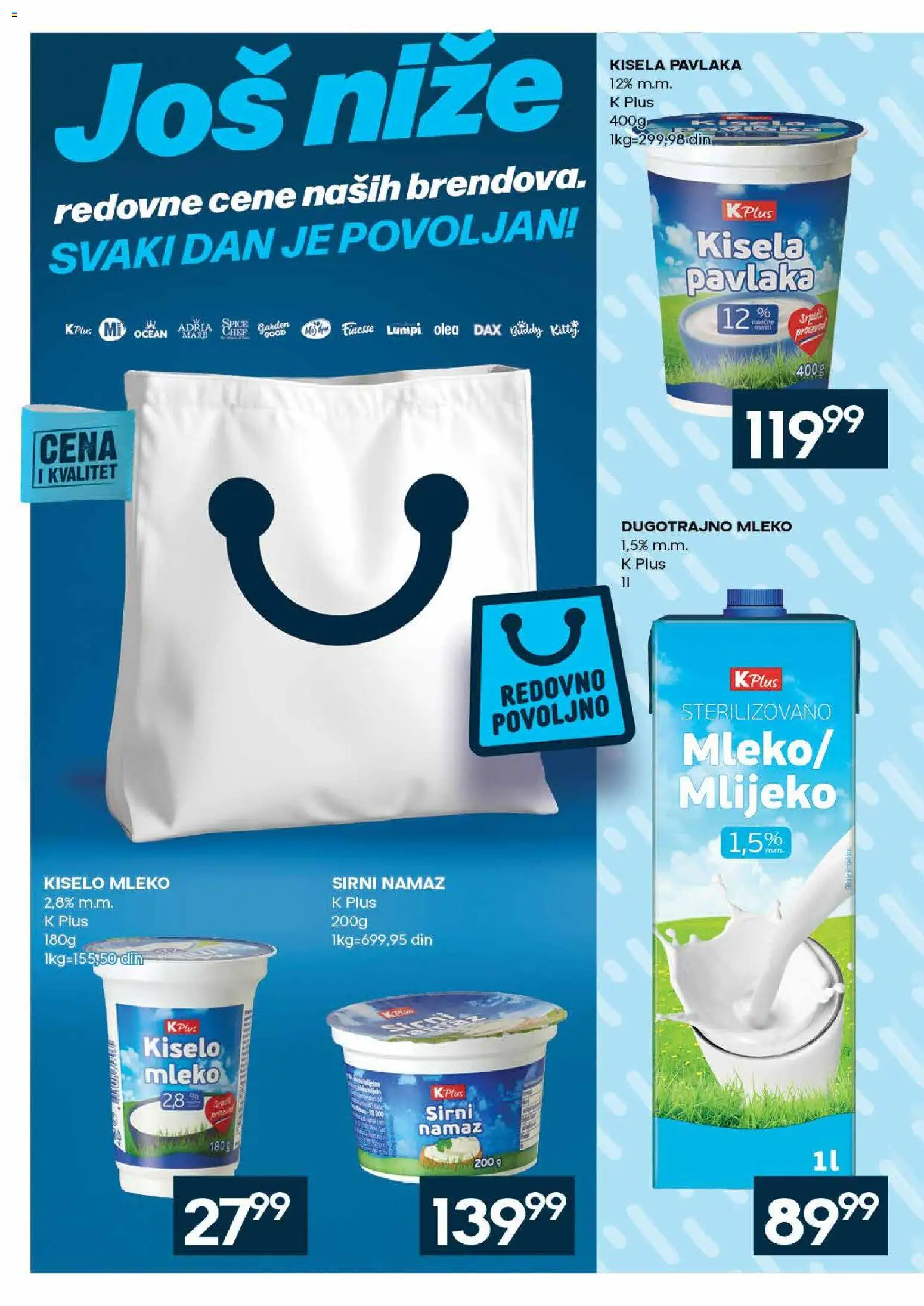 Idea katalog - važi od 17.08.2026 | Strana: 26 | Proizvode: Kiselo mleko, Dugotrajno mleko, Namaz, Pavlaka