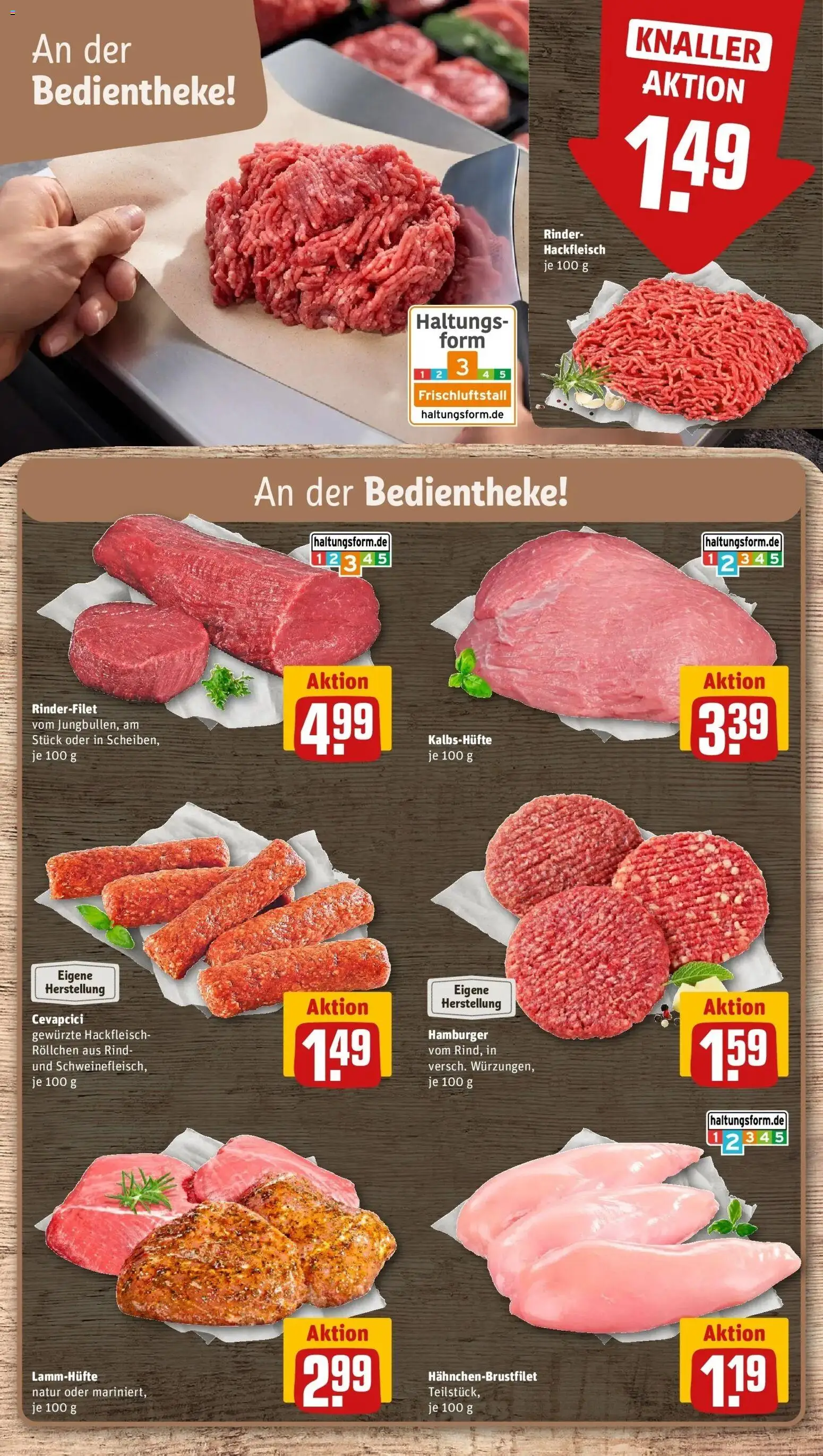 REWE Prospekt ab 03.08.2026 zum Blättern » Angebote | Seite: 8 | Produkte: Rinderfilet, Cevapcici, Hackfleisch