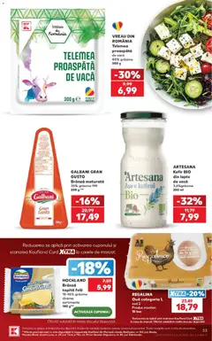 Ofertele Kaufland valabile de la 19.08.2026 | Pagină: 33 | Produse: Branza topita felii, Brânză, Hochland, Smântână