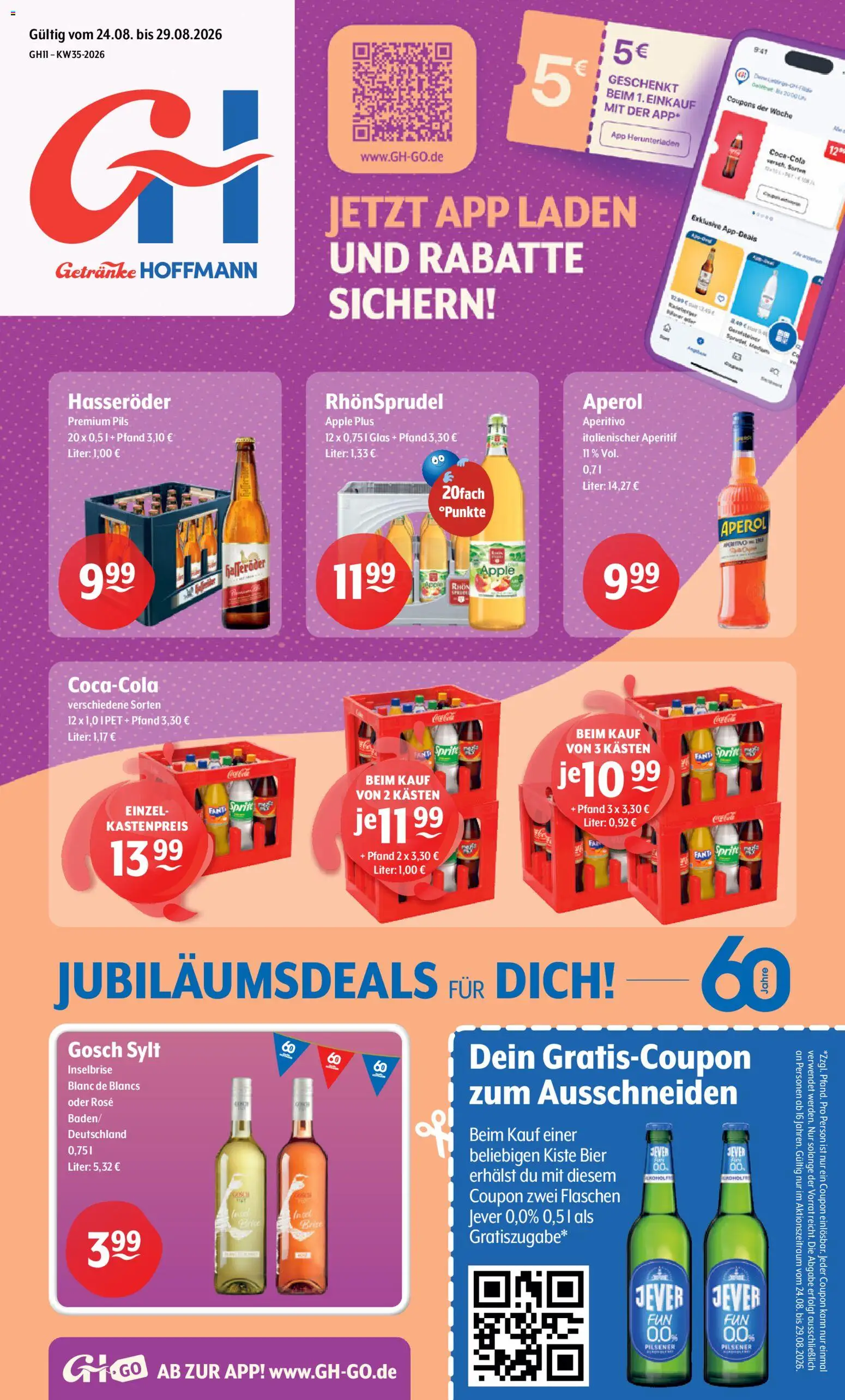 Getränke Hoffmann Prospekt – gültig ab 24.08.2026 | Seite: 1 | Produkte: Apple, Jever, Aperol, Hasseröder