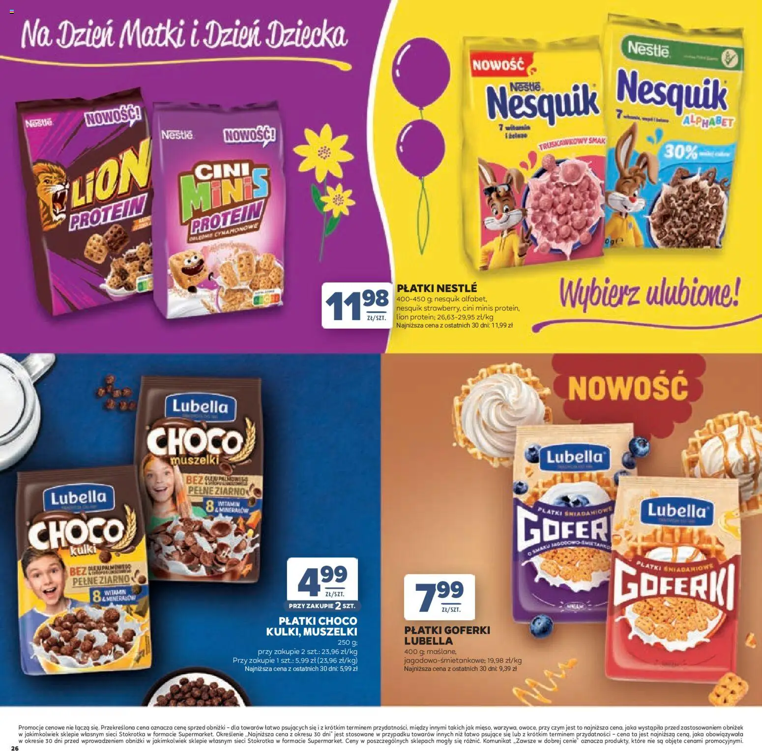 Stokrotka gazetka - Dzień Matki i Dziecka od 21.05.2026 | Strona: 26 | Produkty: Stokrotka, Płatki śniadaniowe, Płatki