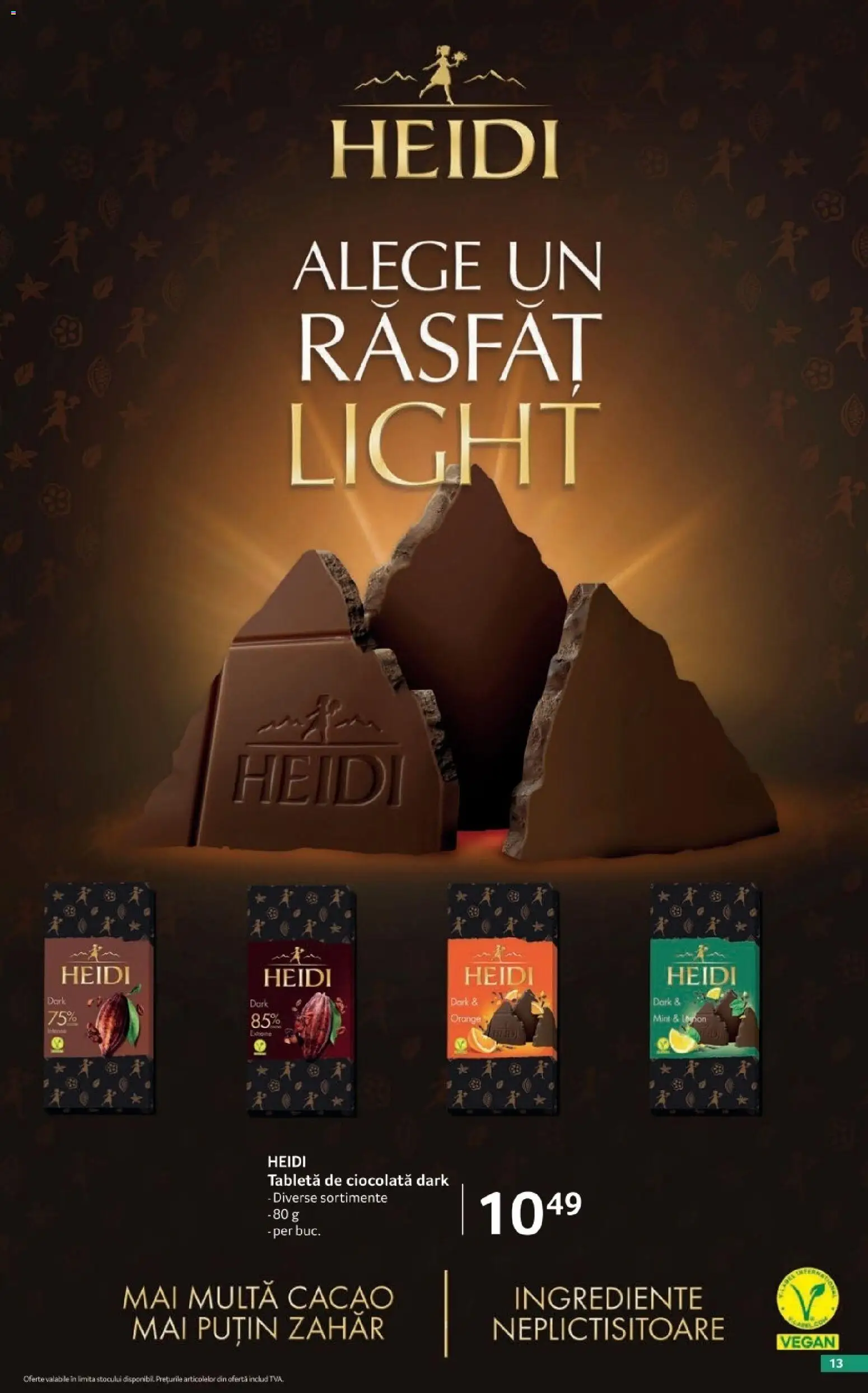 Noul catalog Selgros – valabil de la 02.10.2026 | Pagină: 13 | Produse: Tabletă, Ciocolată, Heidi, Cacao
