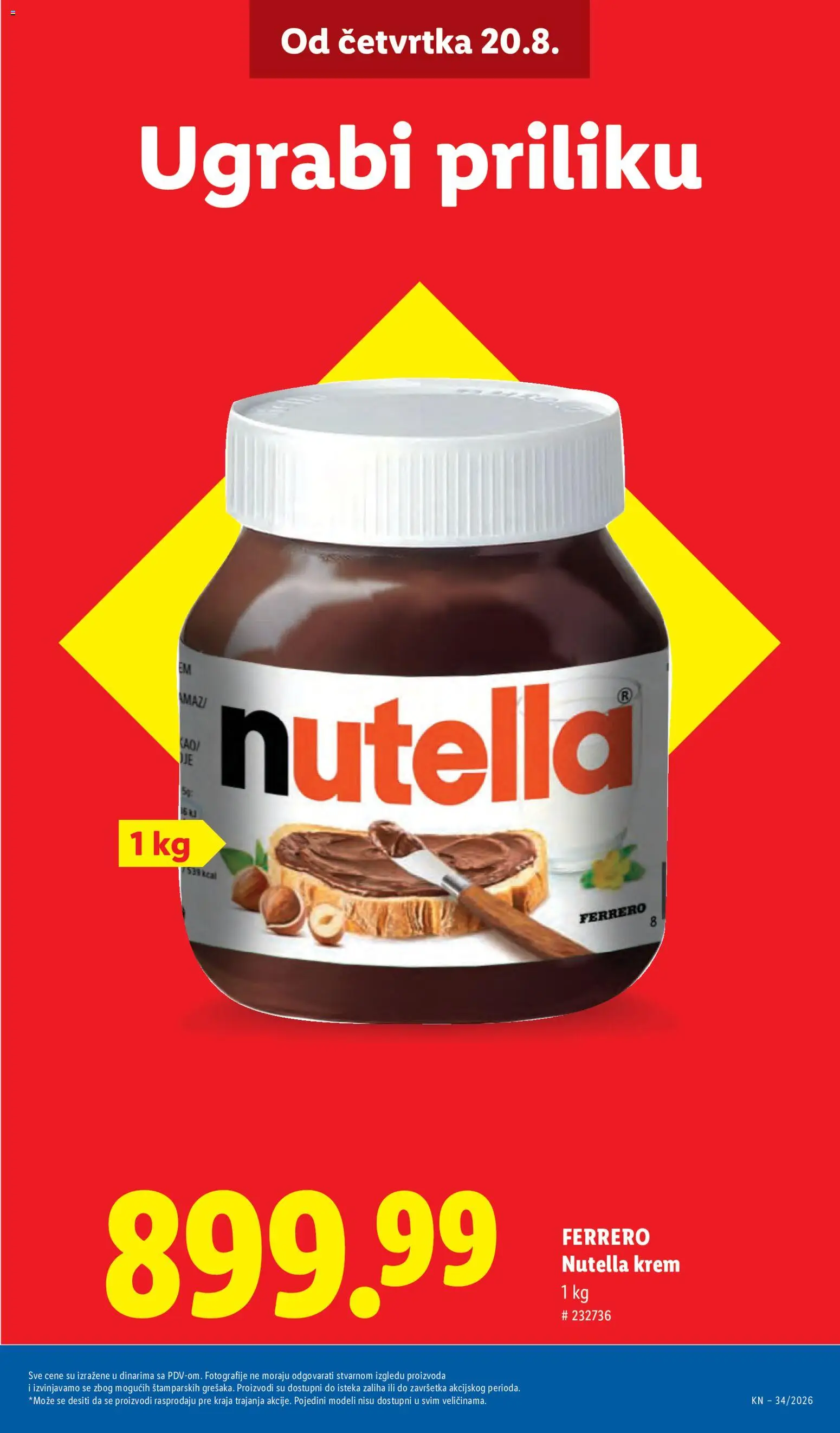 Lidl katalog - važi od 20.08.2026 | Strana: 9 | Proizvode: Ferrero, Nutella, Krem