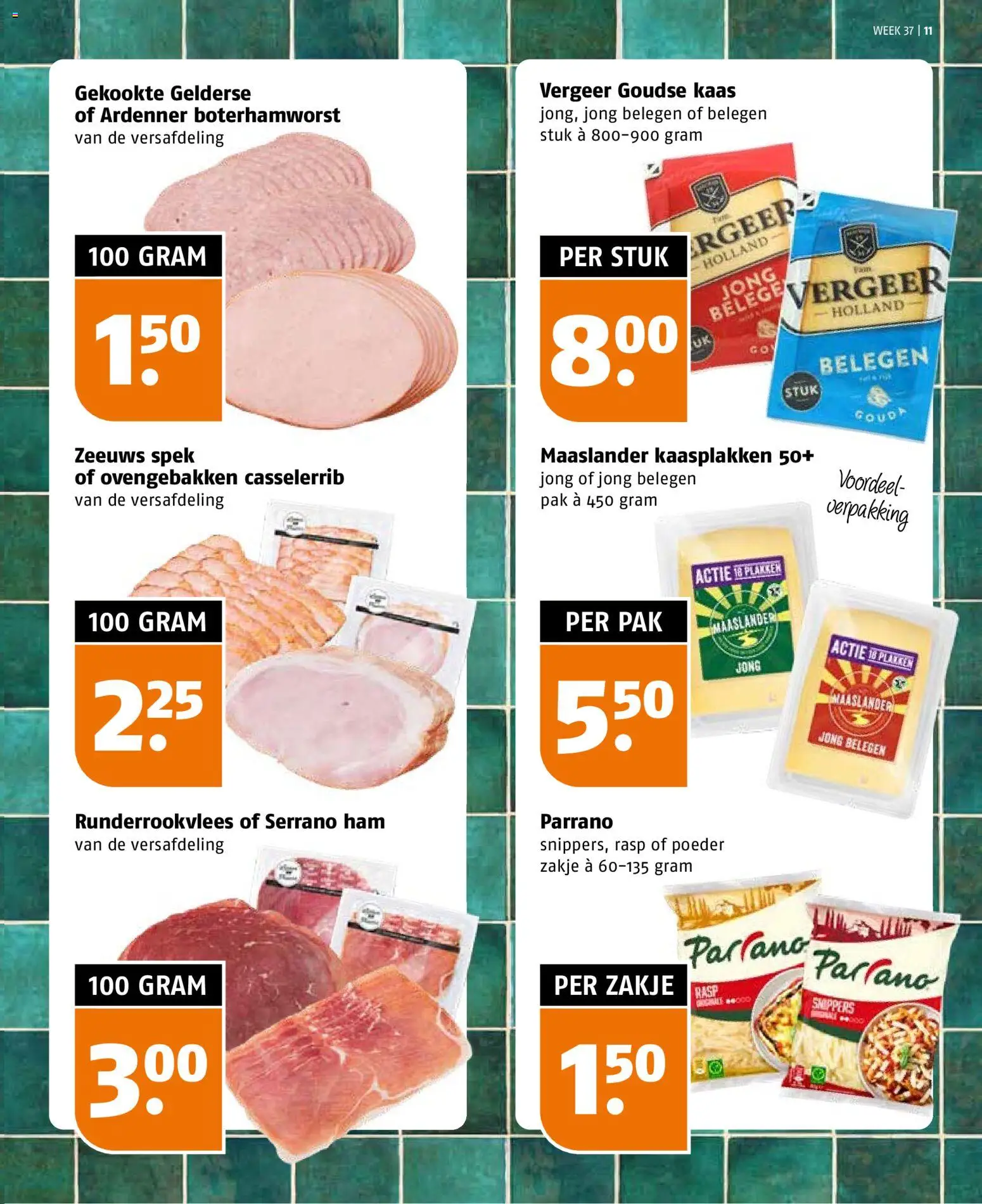 {H1} | Pagina: 11 | Producten: Spek, Goudse kaas, Kaas, Ham