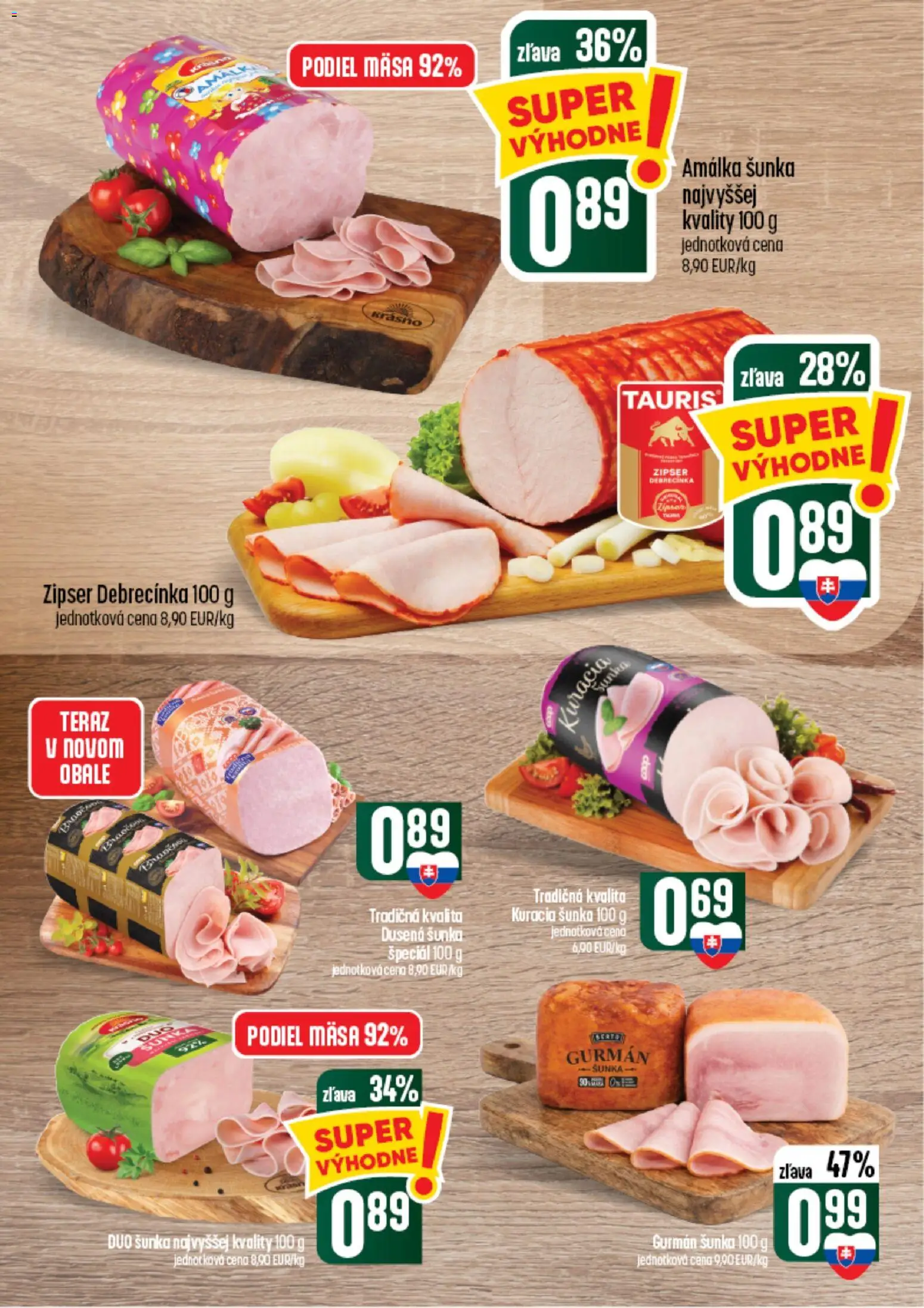 Nové COOP Jednota akcie – leták je platný od 24.09.2026 | Strana: 12 | Produkty: Šunka, Kuracia šunka