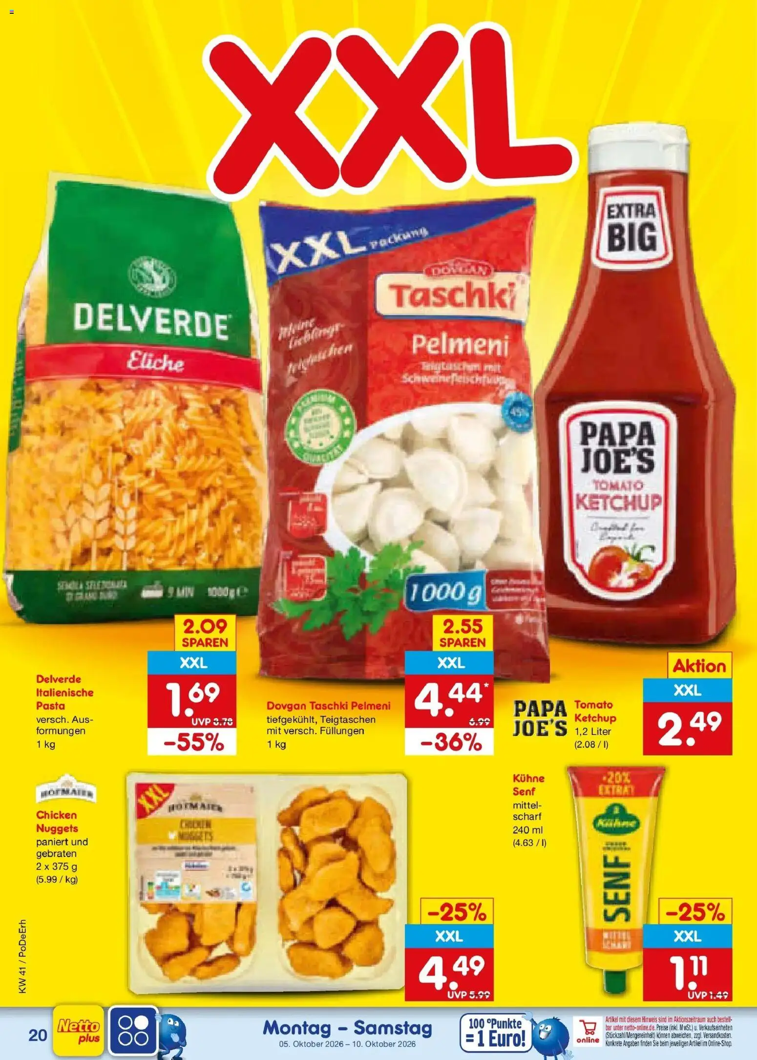Netto Marken-Discount Prospekt München (ab 05.10.2026) » Angebote | Seite: 20 | Produkte: Pasta, Ketchup