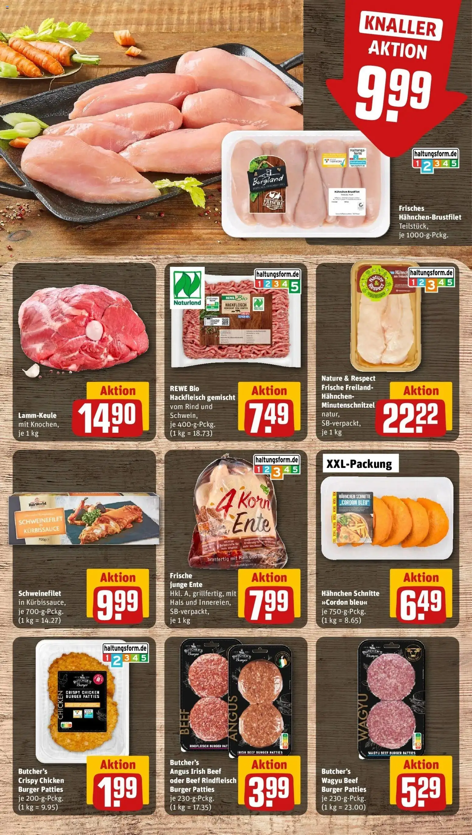 REWE Prospekt ab 26.10.2026 zum Blättern » Angebote | Seite: 8 | Produkte: Lammkeule, Burger, Rindfleisch, Hackfleisch