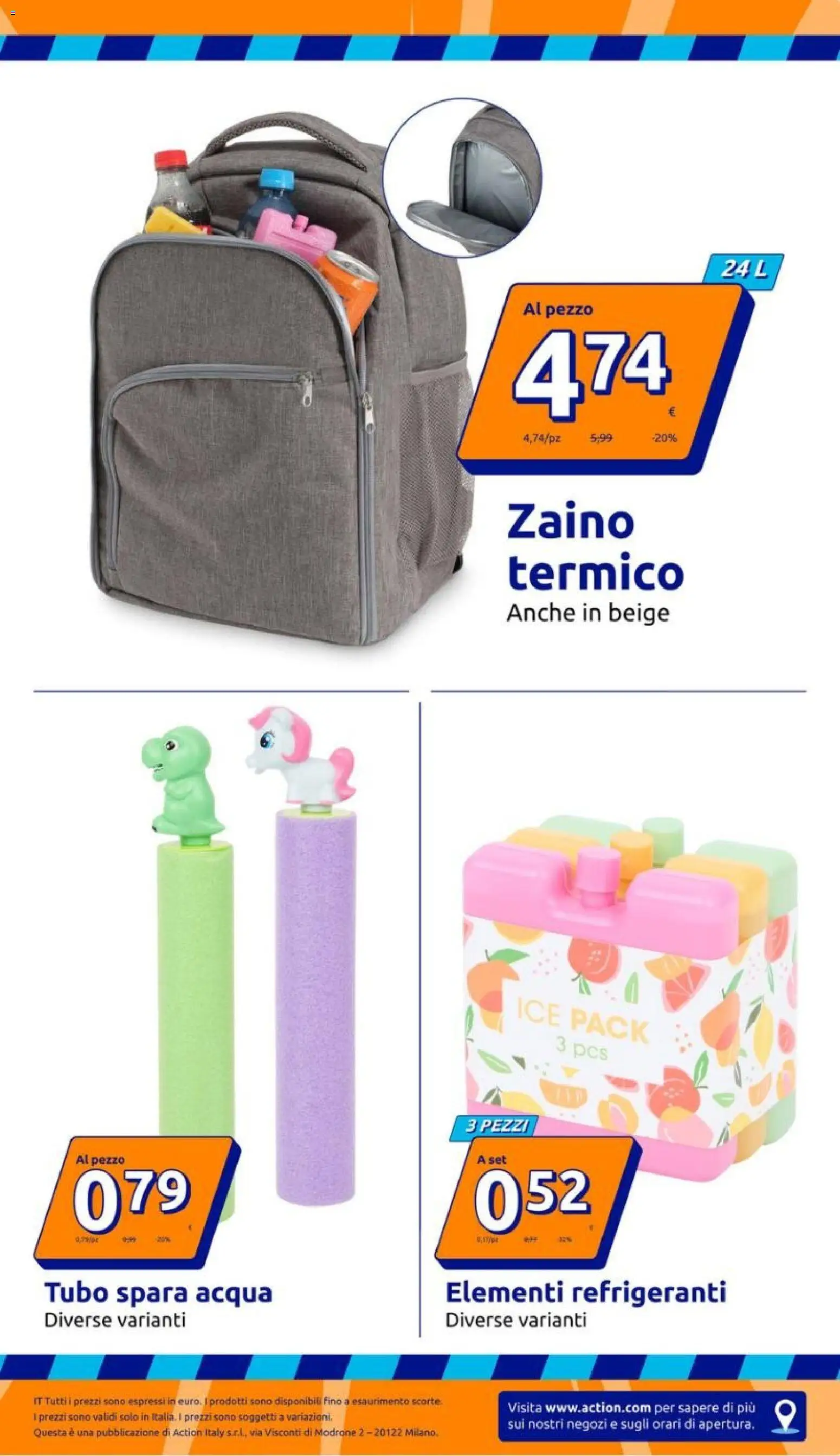 Volantino Action del 27.05.2026 | Pagina: 13 | Prodotti: Acqua, Zaino, Tubo
