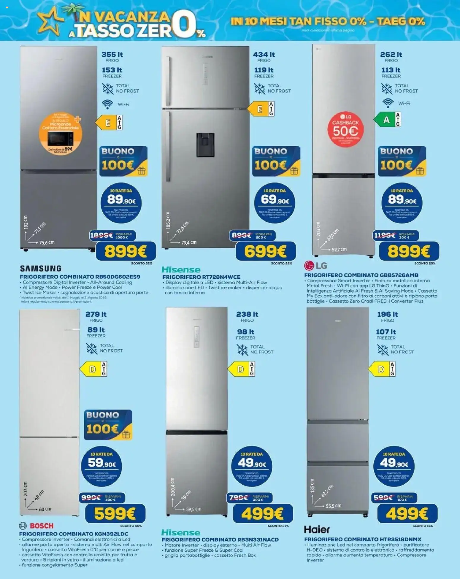 Volantino Euronics del 30/07/2026 | Pagina: 12 | Prodotti: Freezer, Carne, Griglia, Illuminazione