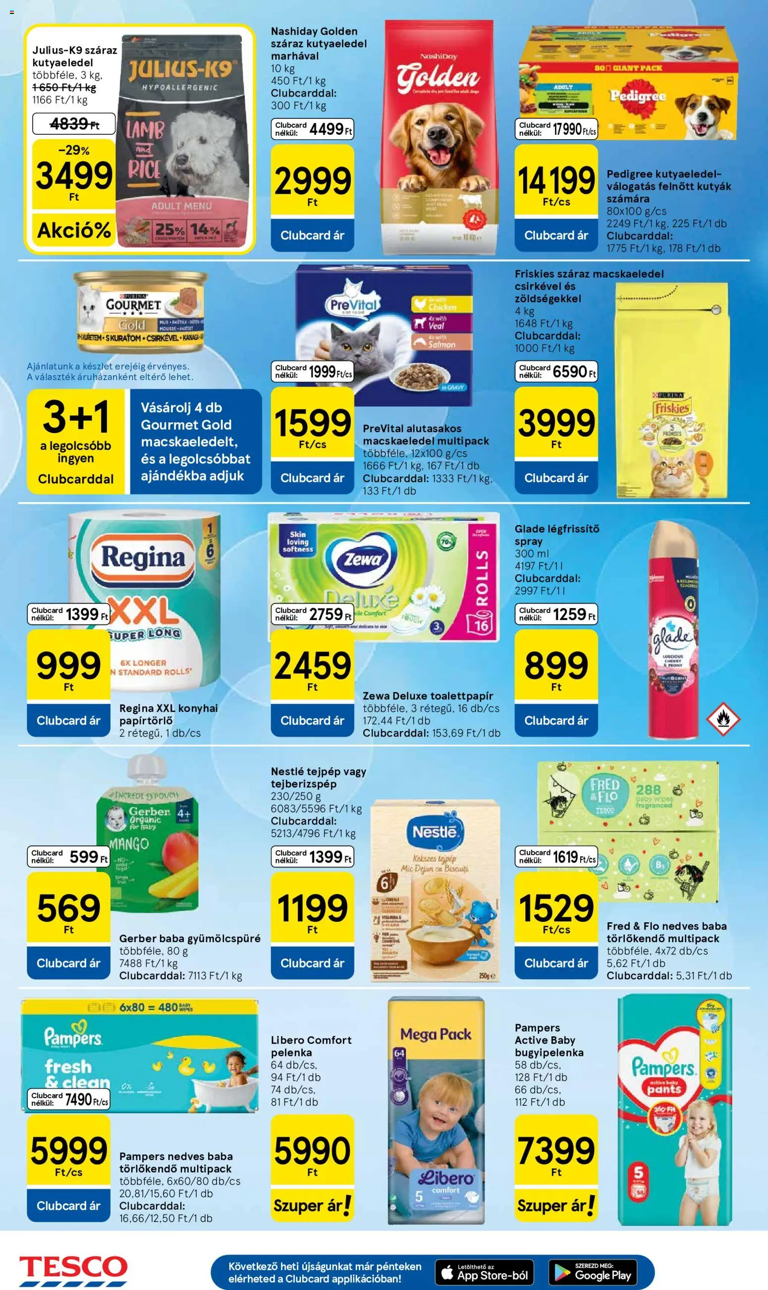 Tesco akciós ujság - amely érvényes a következő dátumtól: 2026.08.27. | Oldal: 10 | Termékek: Pampers, Pelenka, Légfrissítő, Száraz kutyaeledel