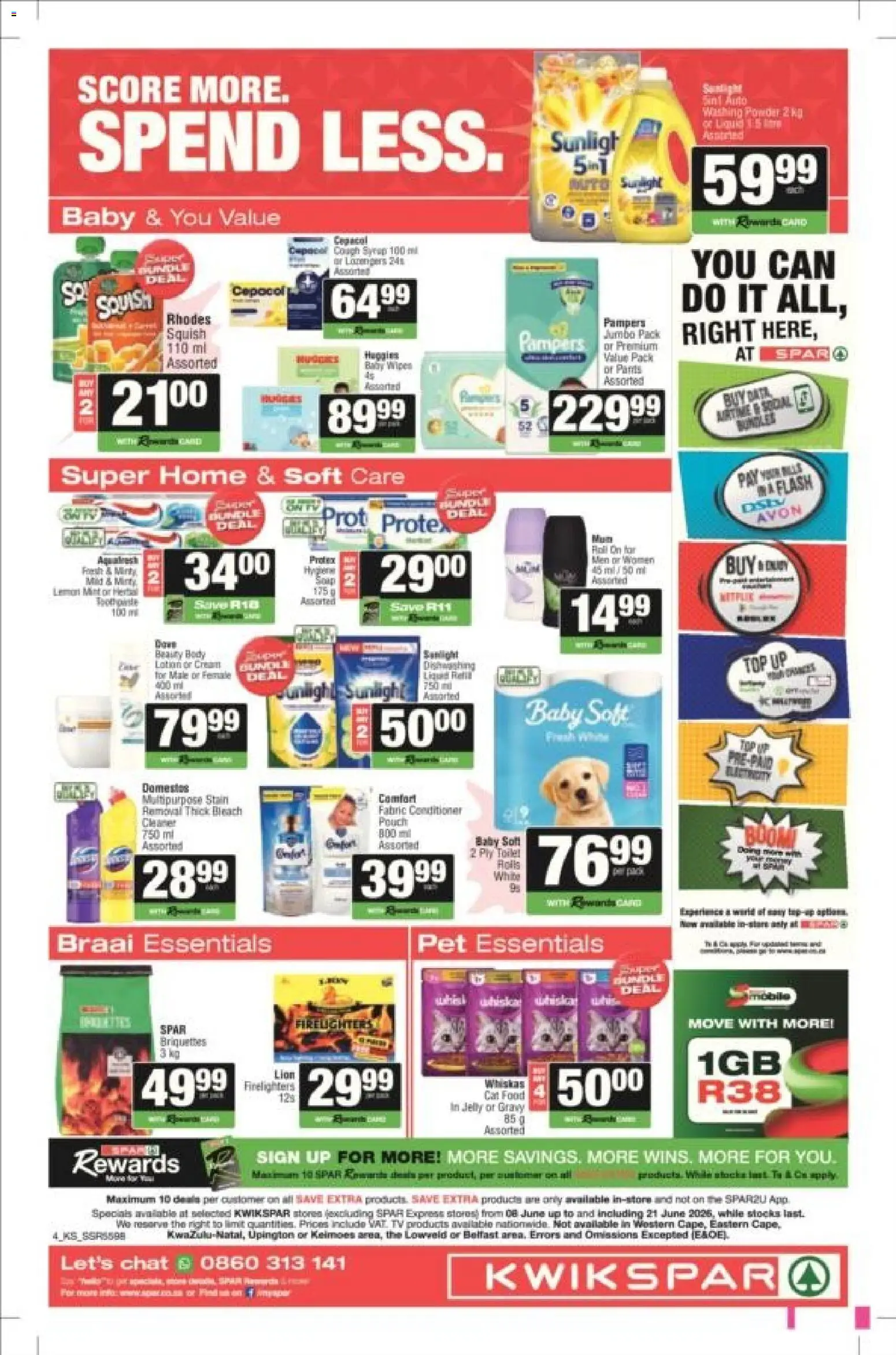 New KWIKSPAR catalogue – valid from 08.06.2026 | Page: 4 | Products: Powder, Gravy, Syrup, Washing powder