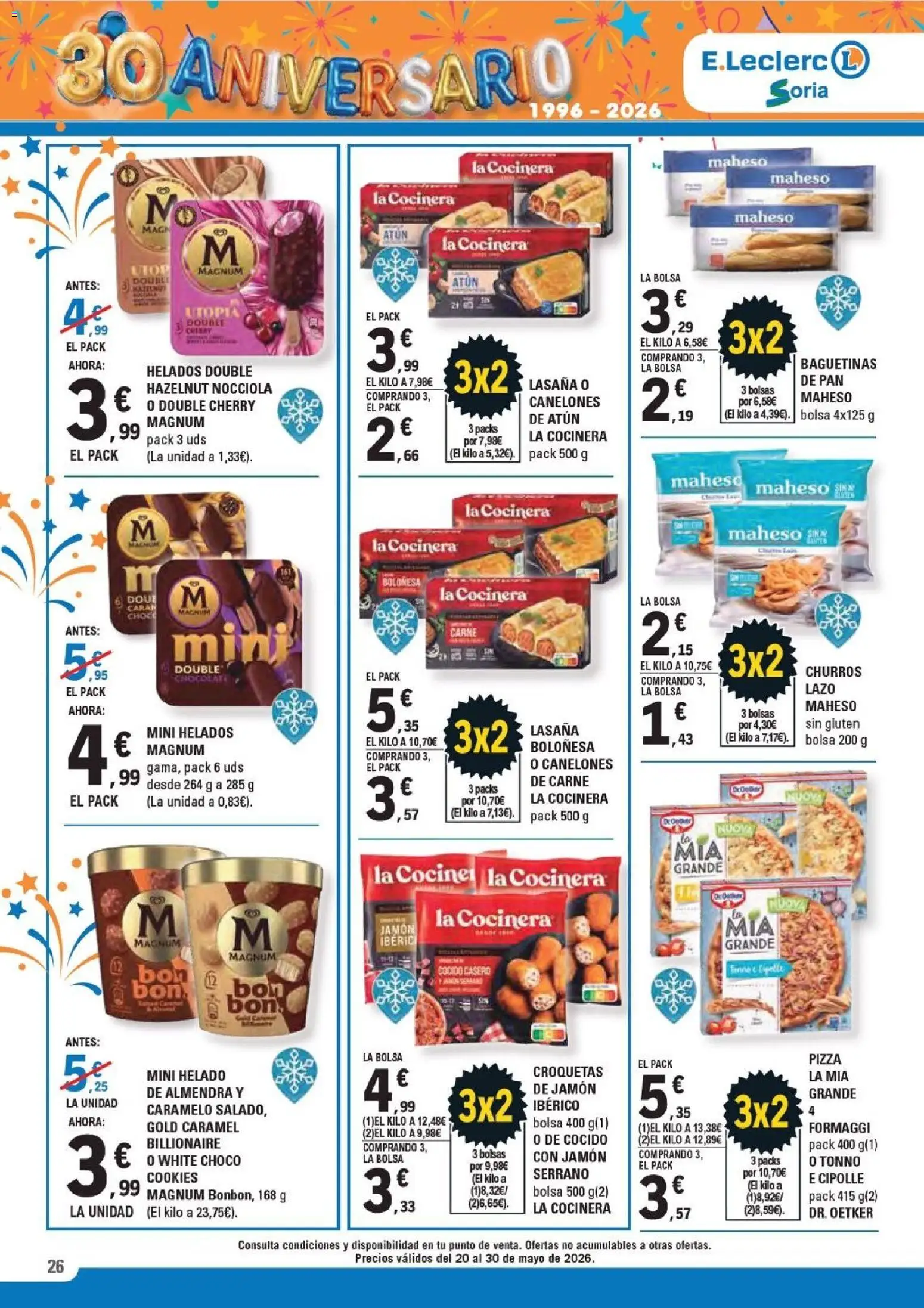 E.Leclerc Soria │ válido desde el 20.05.2026 | Página: 26 | Productos: Bolsa, Croquetas, Lasaña, Canelones