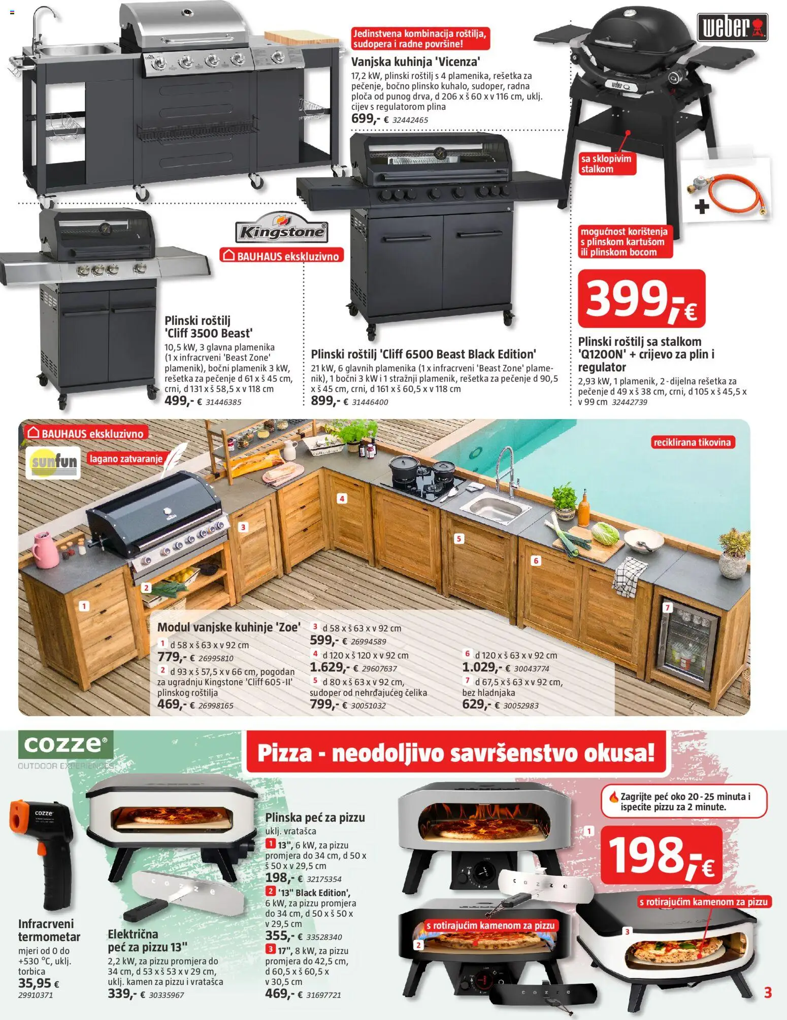 Bauhaus katalog | vrijedi od 15.04.2026 | Stranica: 3 | Proizvodi: Roštilj, Termometar, Pizza, Kuhinja