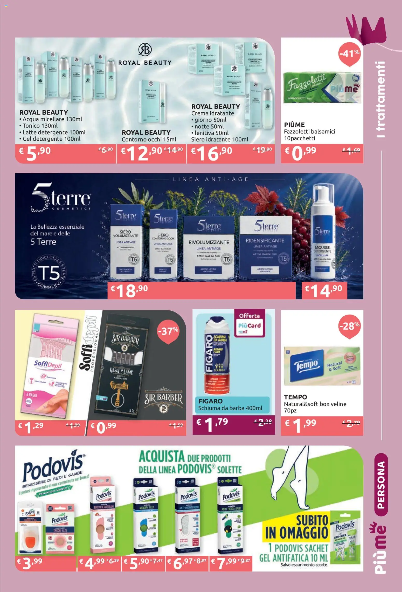 Volantino PiùMe del 05/10/2026 | Pagina: 11 | Prodotti: Schiuma da barba, Detergente, Tacchi alti, Tonico