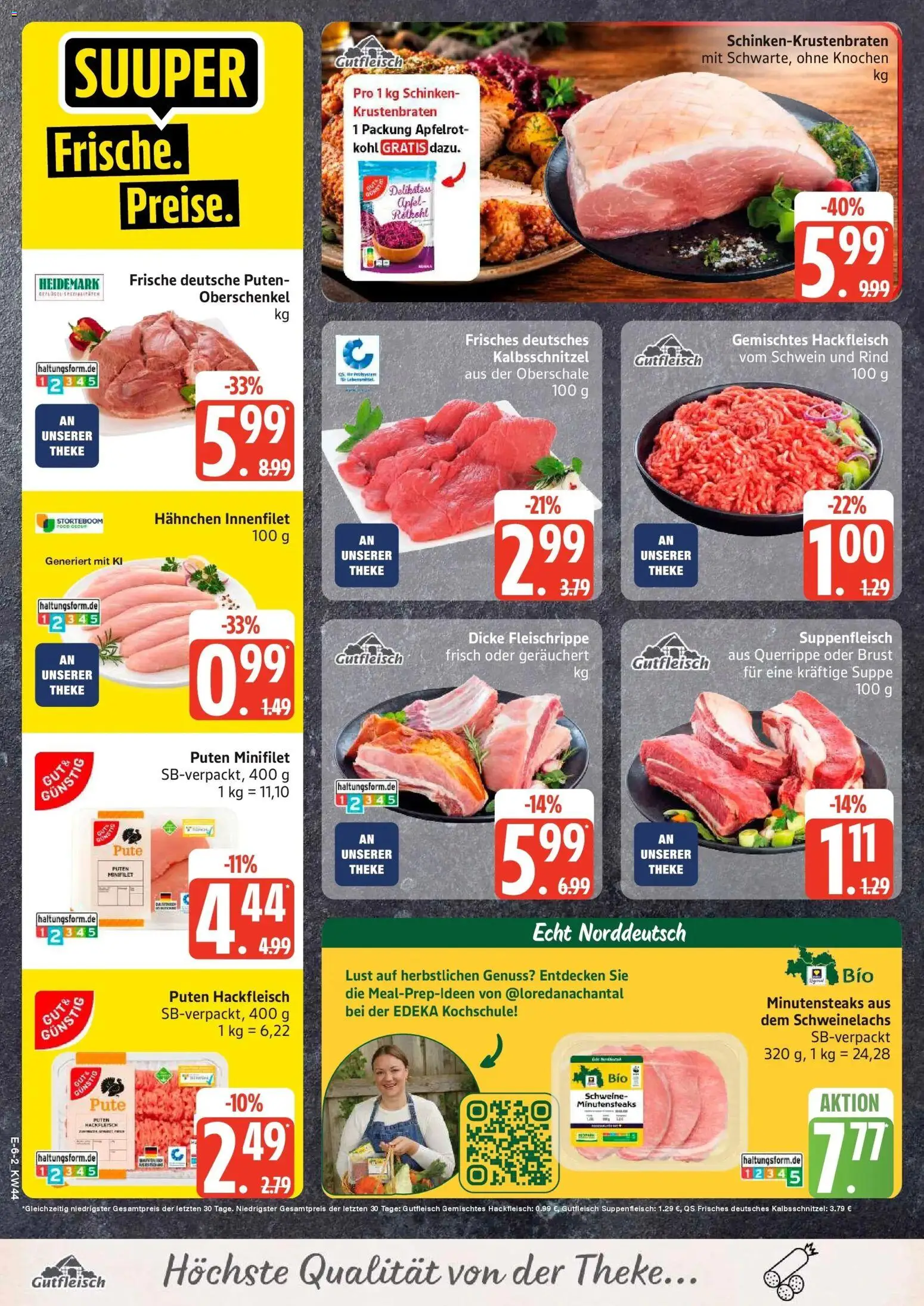 Edeka Prospekt Großenwiehe (ab 26.10.2026) » Angebote Online | Seite: 8 | Produkte: Pute, Theke, Schinken, Hackfleisch