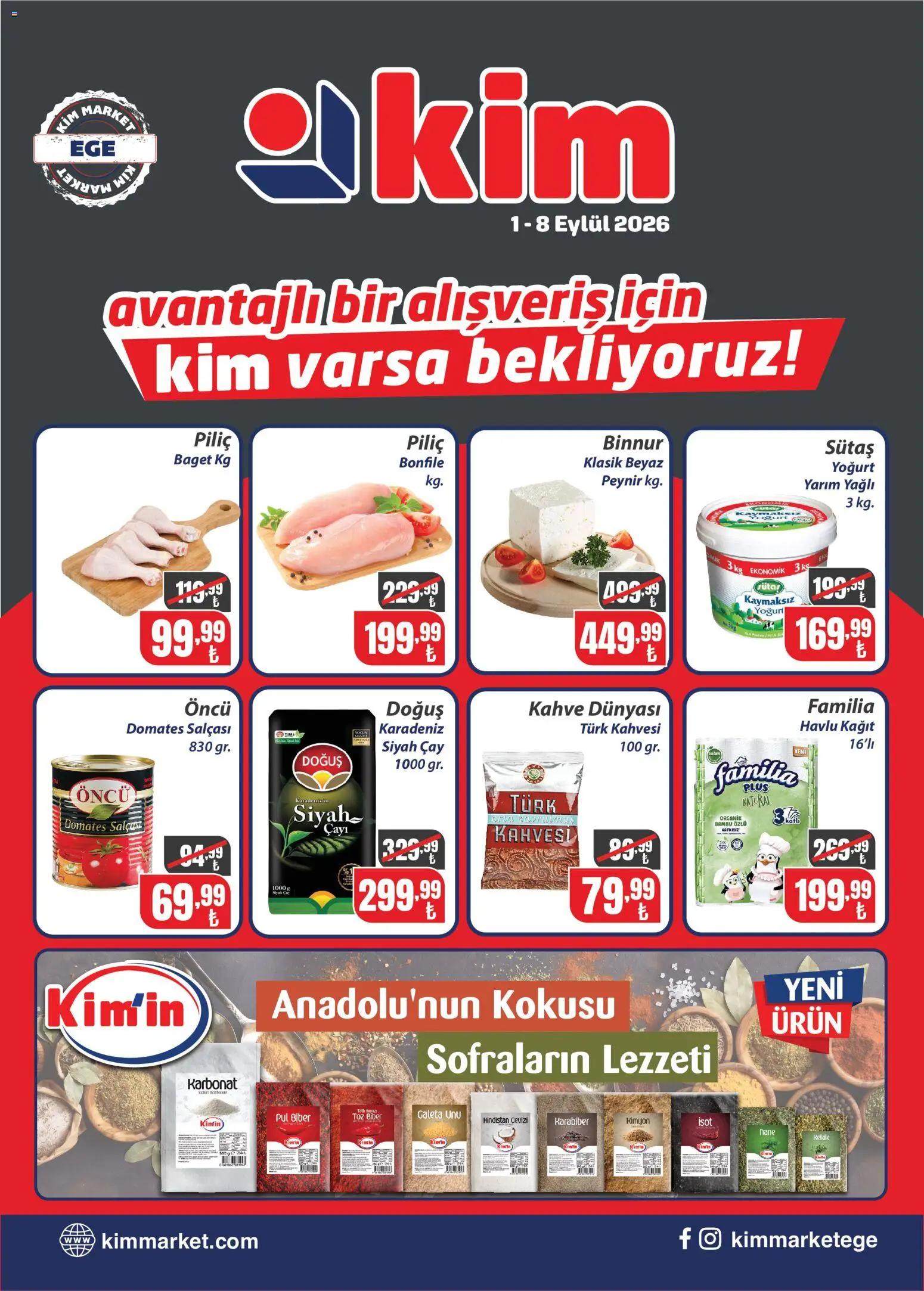 Kim Market Katalog - 01 Eylül 2026 tarihinden itibaren geçerlidir | Sayfa: 1 | Ürünler: Hindistan Cevizi, Peynir, Biber, Piliç