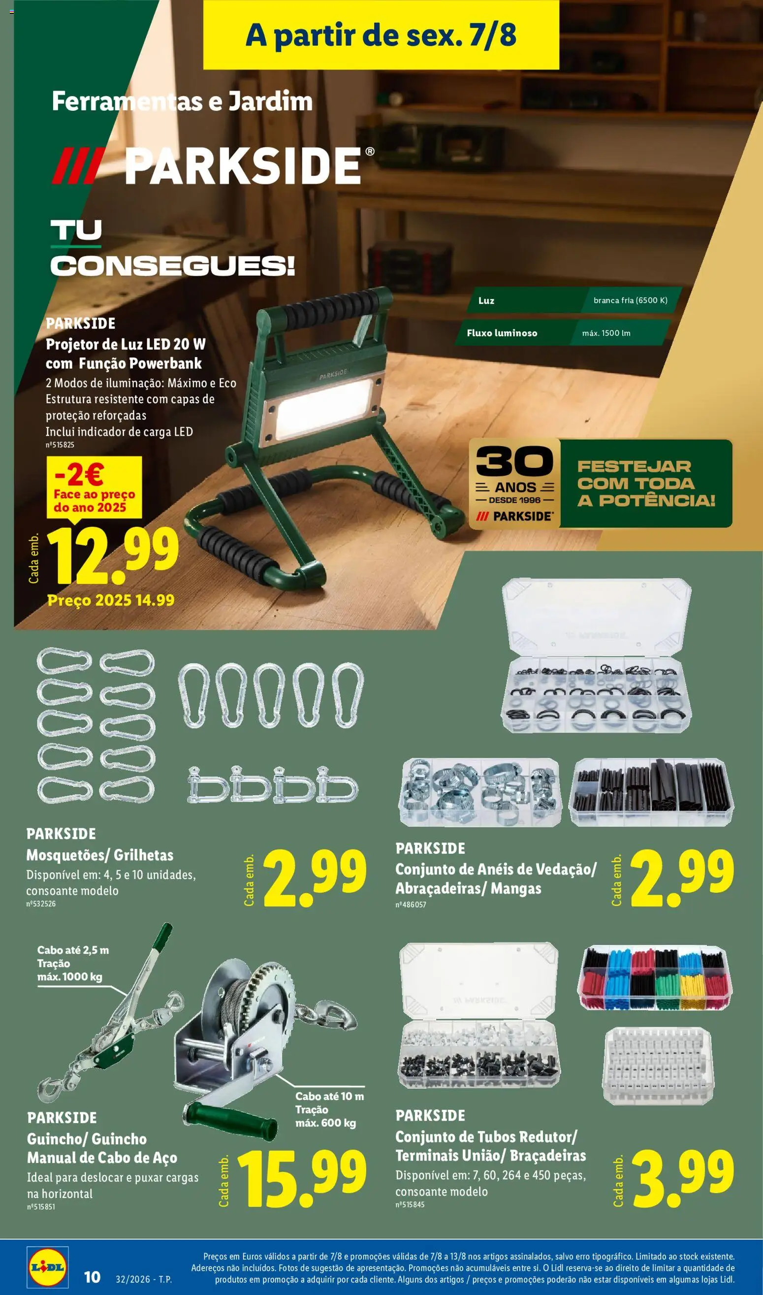 Lidl Novidades │ válido de 03/08/2026 | Página: 10 | Produtos: Braçadeiras, Ferramentas, Projetor, Mangas
