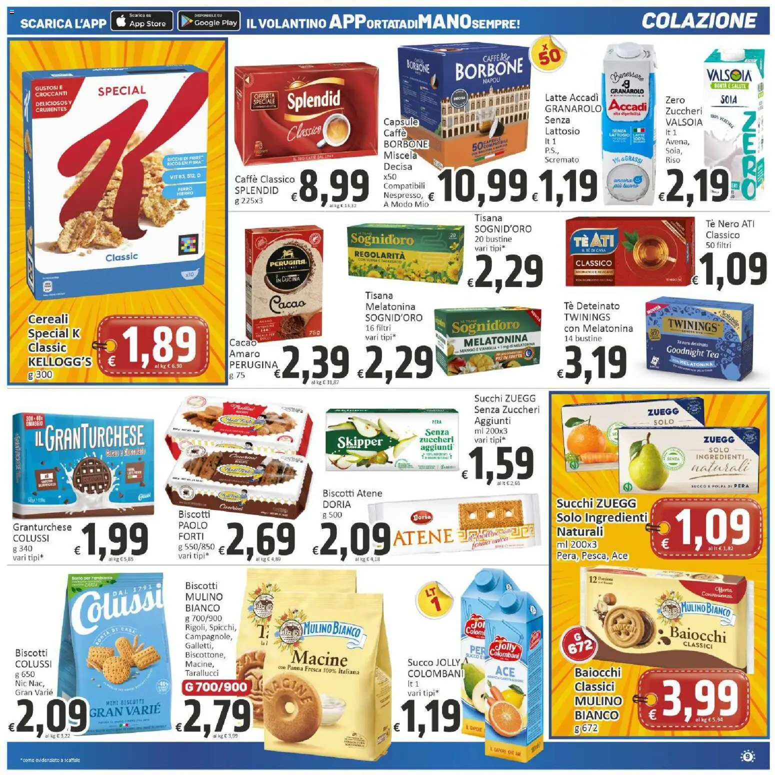 Volantino Paghi Poco del 13/10/2026 | Pagina: 9 | Prodotti: Cereali, Carota, Biscotti, Mango