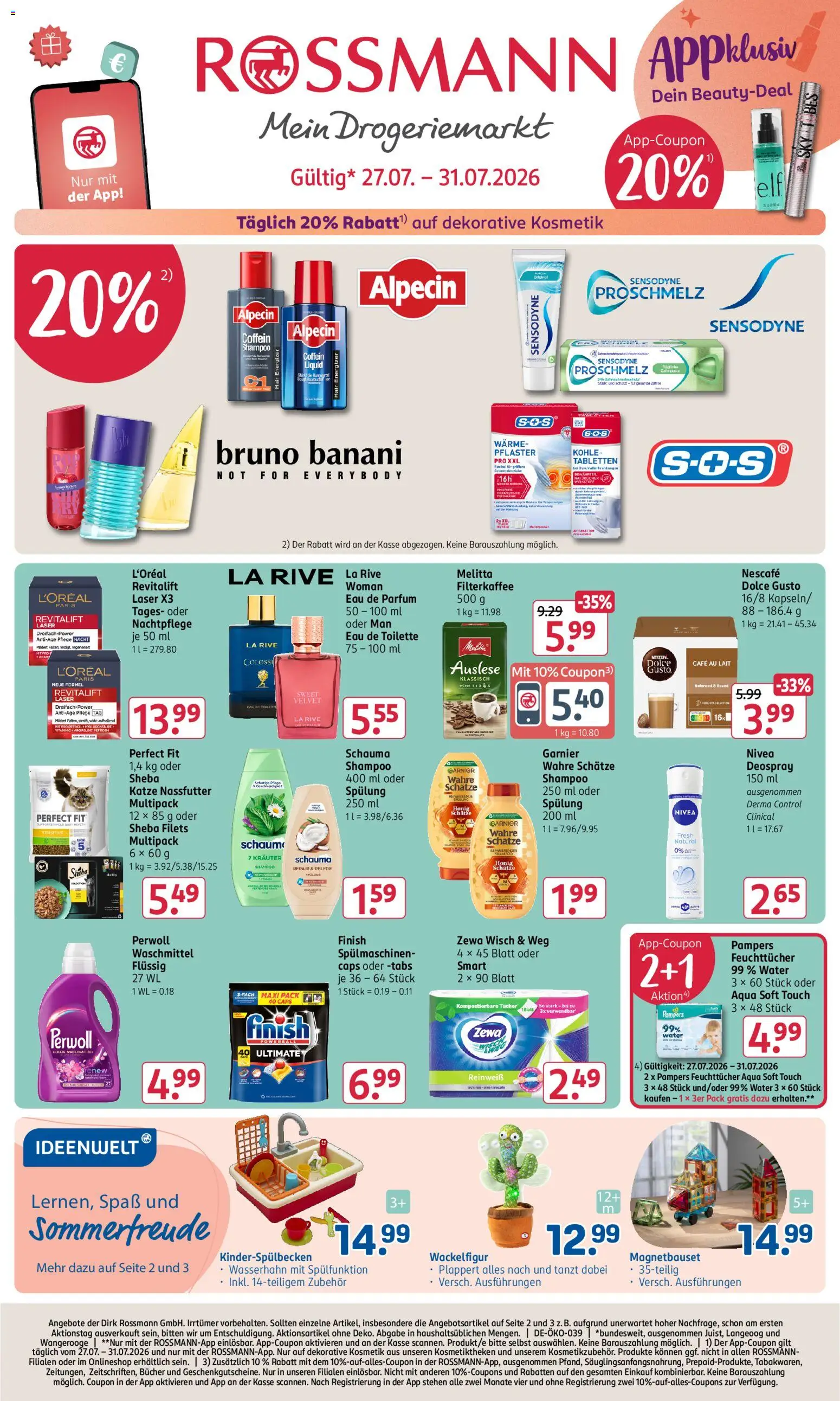 Rossmann Prospekt – gültig ab 27.07.2026 | Seite: 1 | Produkte: Parfüm, Zewa, Spülung, Eau de Parfum