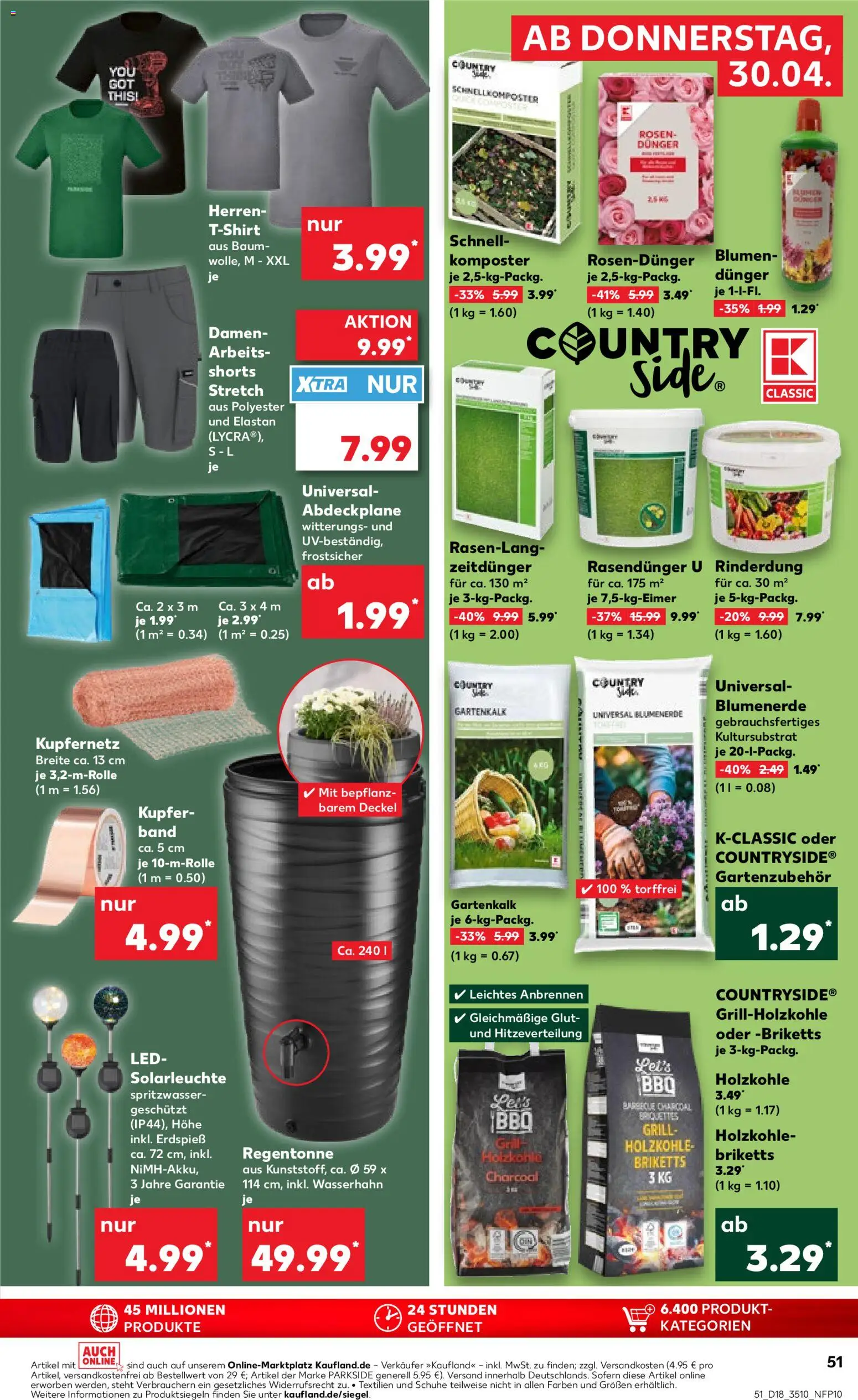 Kaufland Prospekt Zeitz	 – gültig ab 30.04.2026 | Seite: 51 | Produkte: Grill, T-Shirt, Blumenerde, Solarleuchte