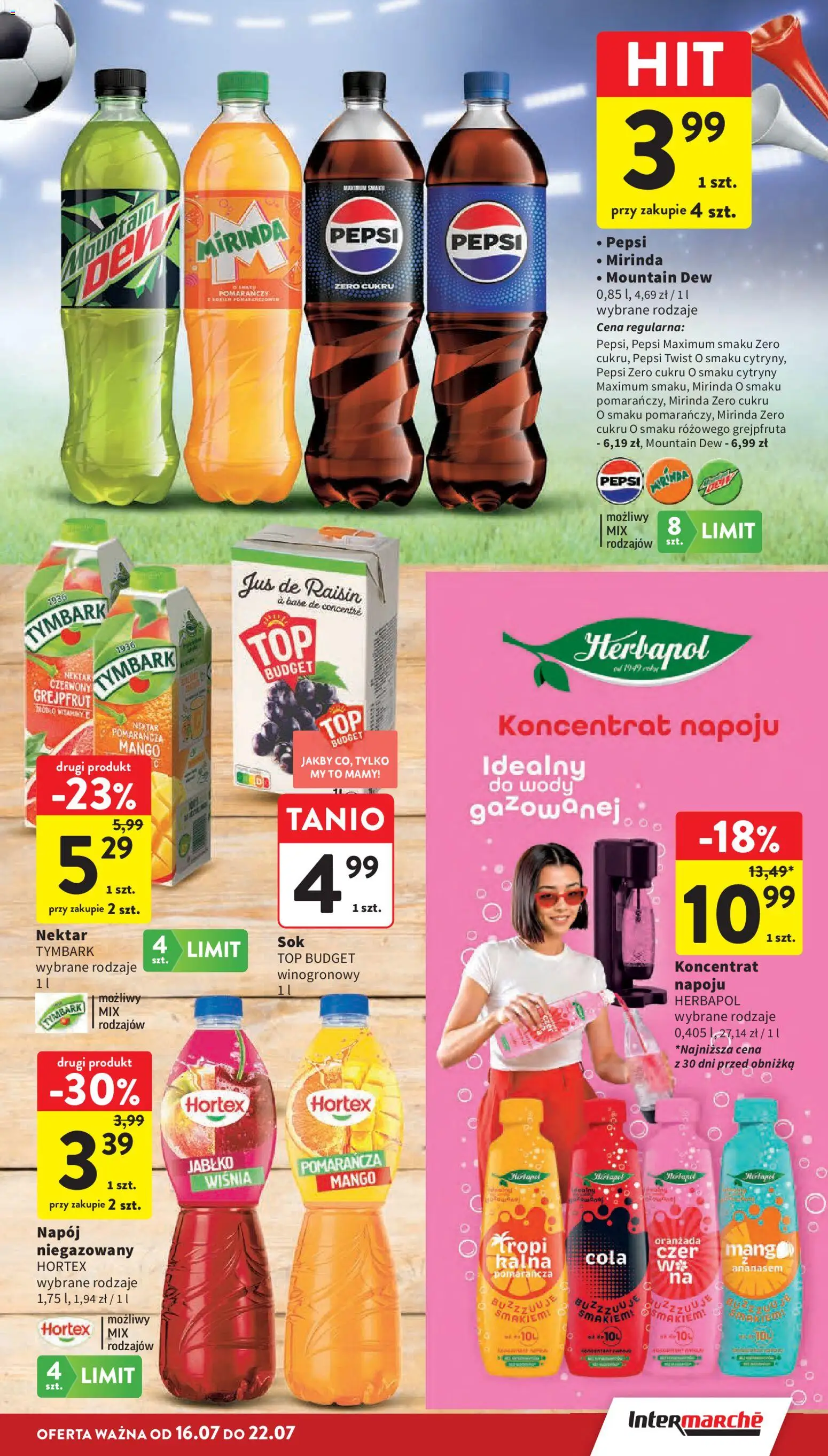 Intermarche gazetka od 16.07.2026 | Strona: 11 | Produkty: Top, Pepsi, Cytryny, Grejpfrut