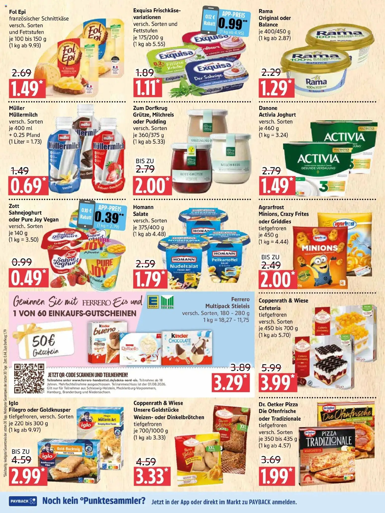 Marktkauf Prospekt Prenzlau – gültig ab 27.07.2026 | Seite: 4 | Produkte: Joghurt, Iglo, Exquisa, Pizza