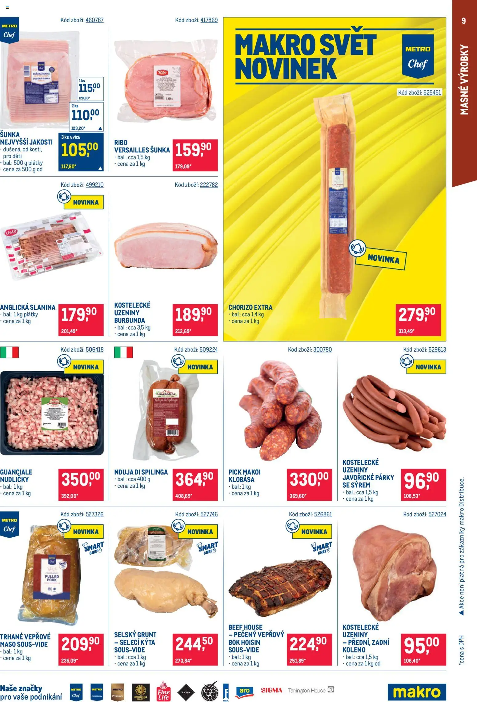 Makro leták - Gastronomie od 03.06.2026 | Strana: 9 | Produkty: Šunka, Klobása, Guanciale, Slanina