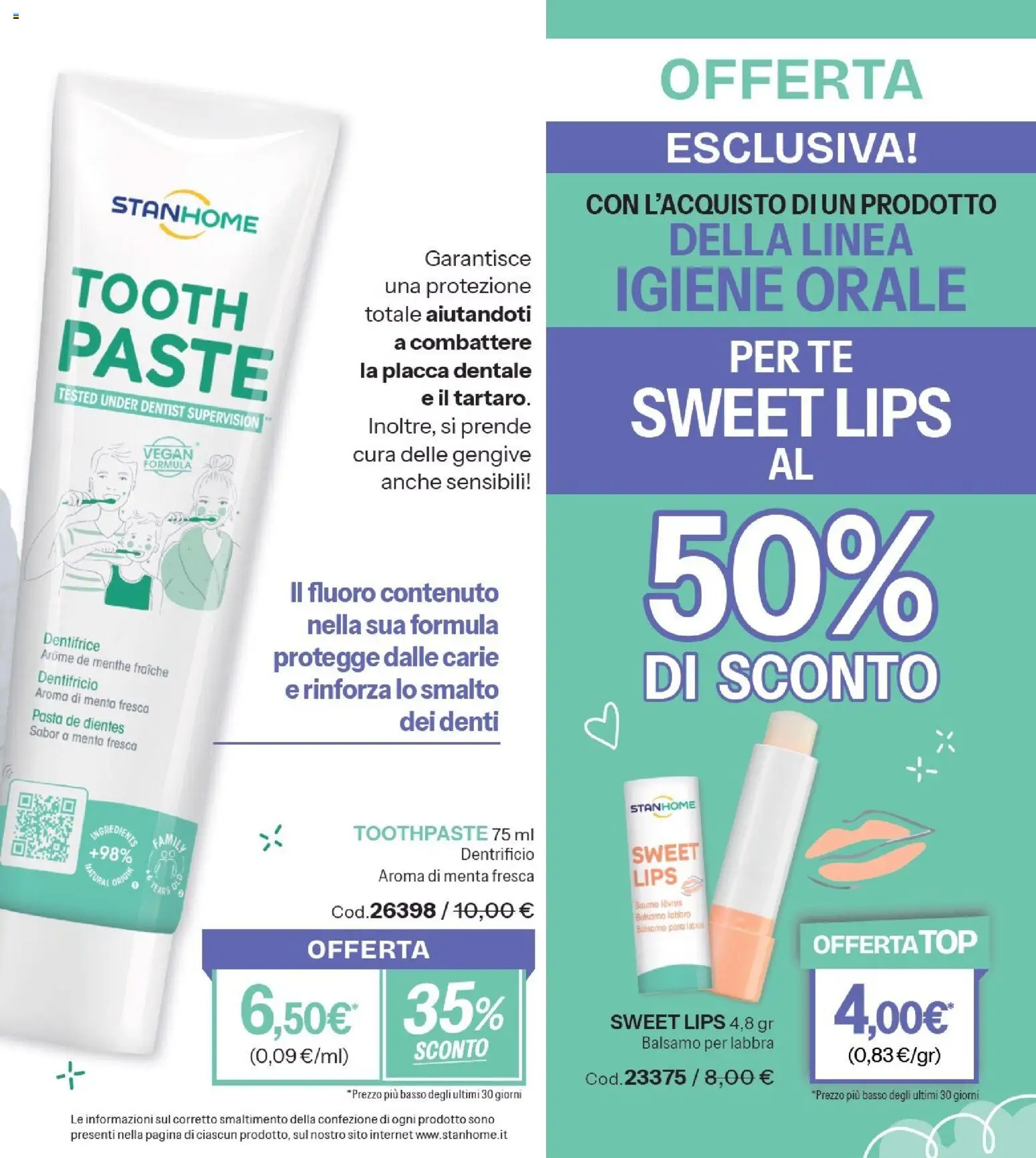 Volantino Stanhome del 08/09/2026 | Pagina: 102 | Prodotti: Pasta, Menta, Igiene orale, Balsamo per labbra