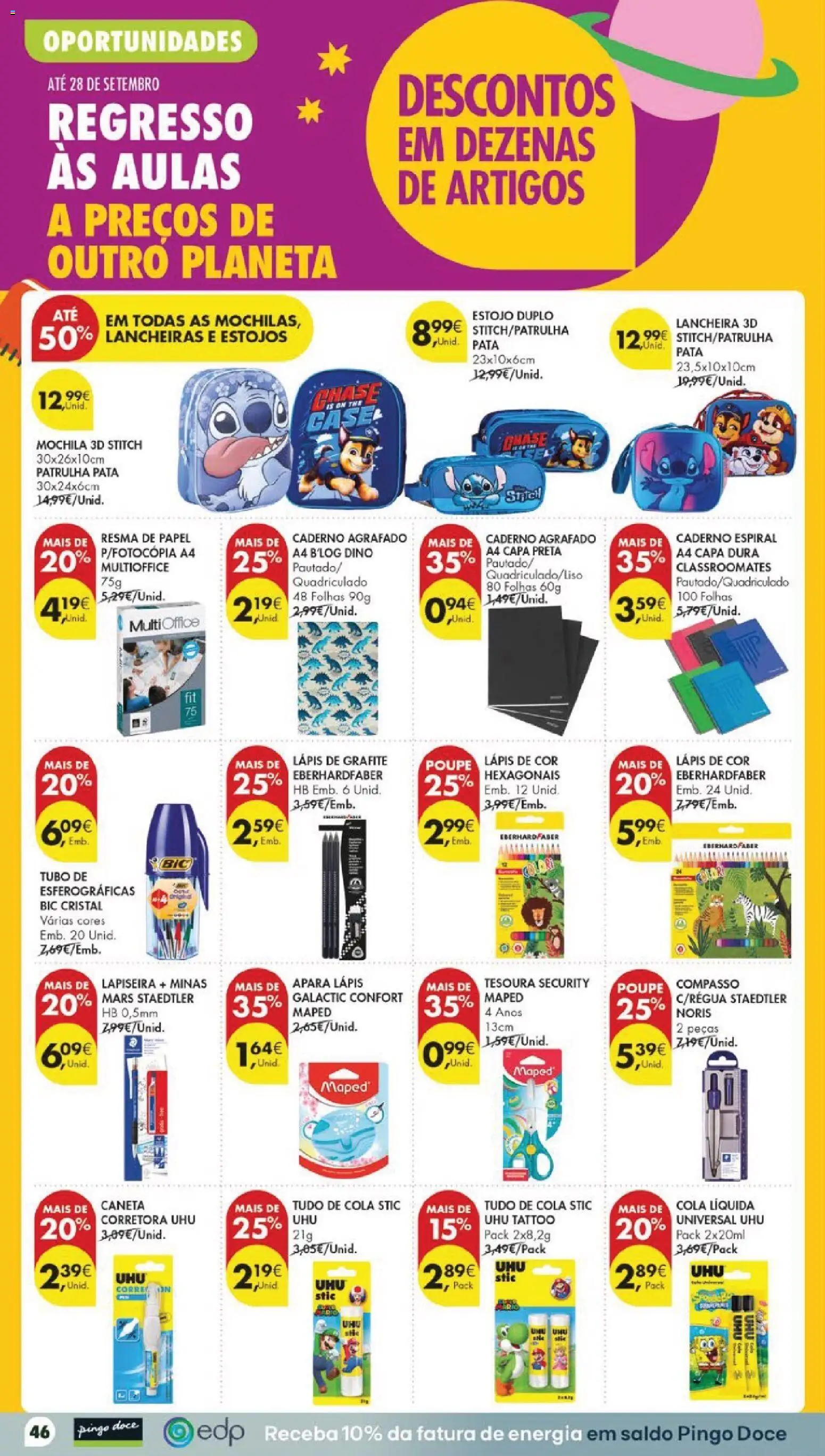Pingo Doce Poupe Esta Semana Lojas Grandes │ válido de 22/09/2026 | Página: 48 | Produtos: Mochila, Caderno