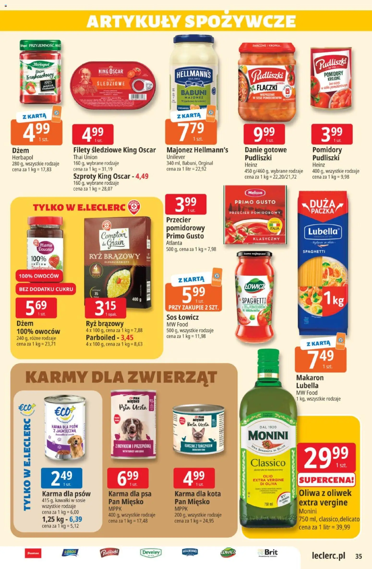 E.Leclerc gazetka od 20.10.2026 | Strona: 35 | Produkty: Łosoś, Dżem, Pomidory, Majonez