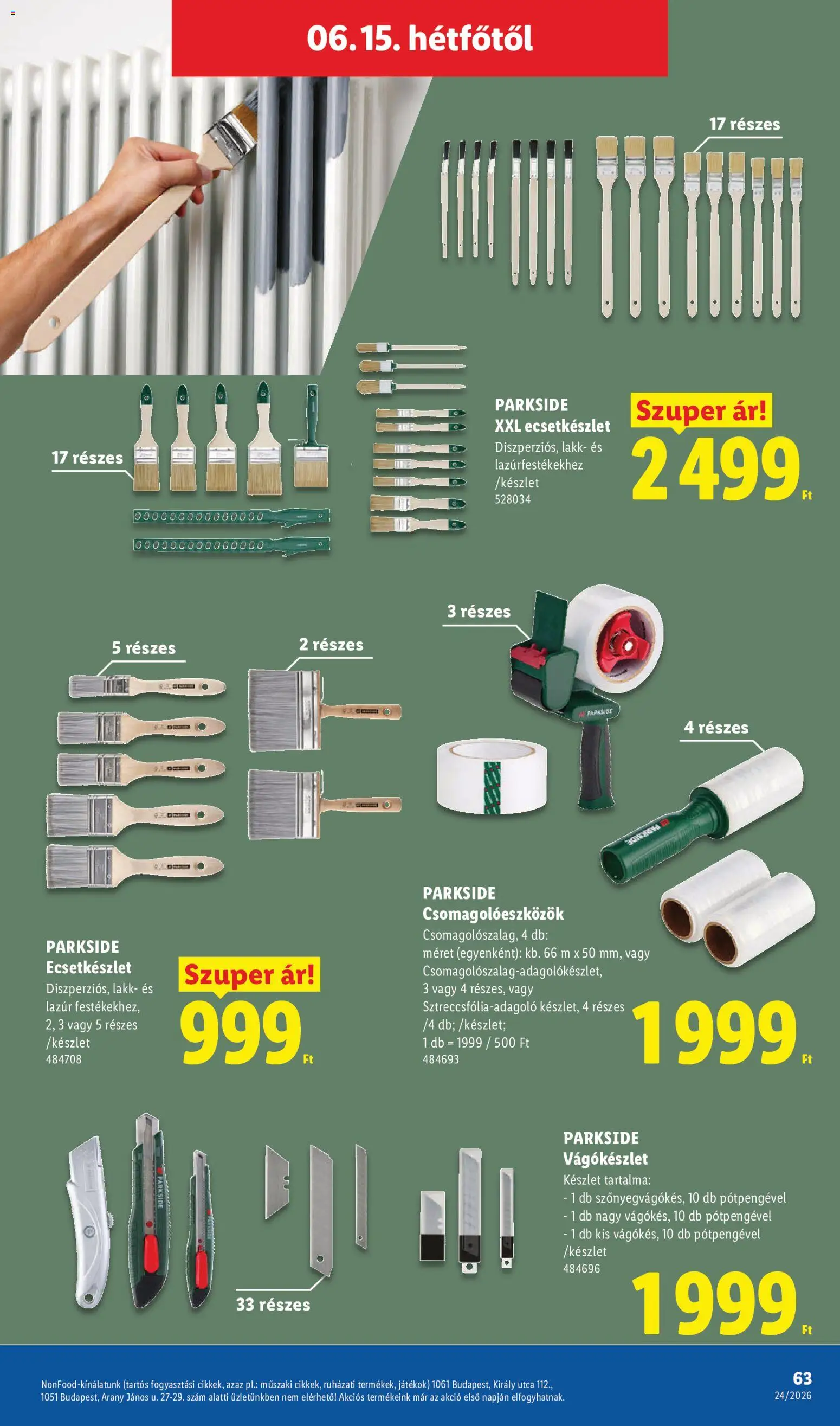 Lidl akciós ujság - amely érvényes a következő dátumtól: 11.06.2026 | Oldal: 63 | Termékek: Parkside, Játékok
