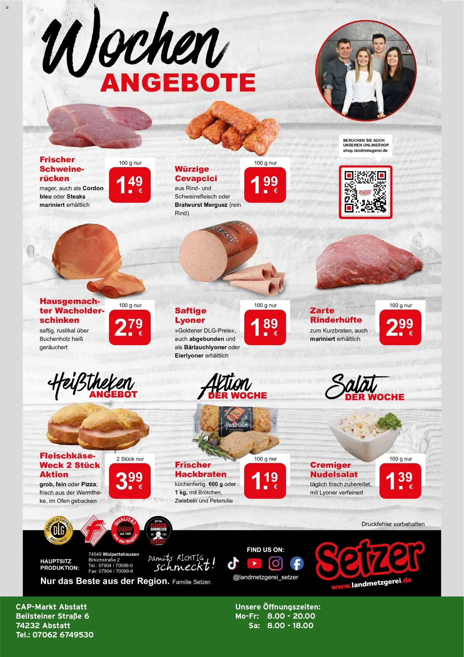 CAP Markt Prospekt – gültig ab 15.06.2026 | Seite: 4 | Produkte: Bratwurst, Cevapcici, Schinken, Salat