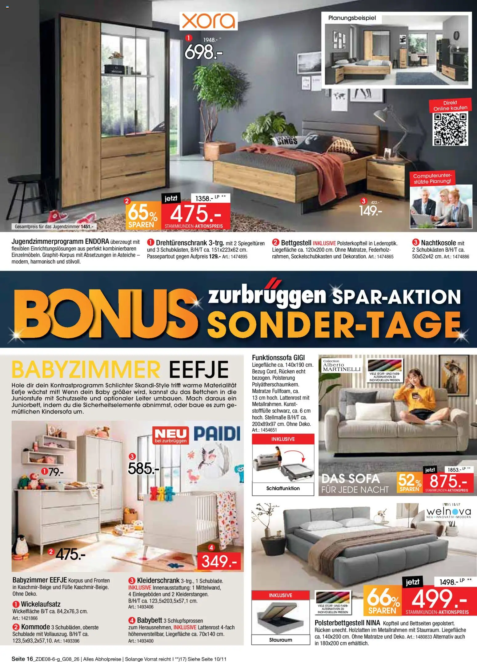 Zurbrüggen Bonus sonder-tage – gültig ab 31.07.2026 | Seite: 16 | Produkte: Matratze, Kleiderschrank, Kommode, Drehtürenschrank