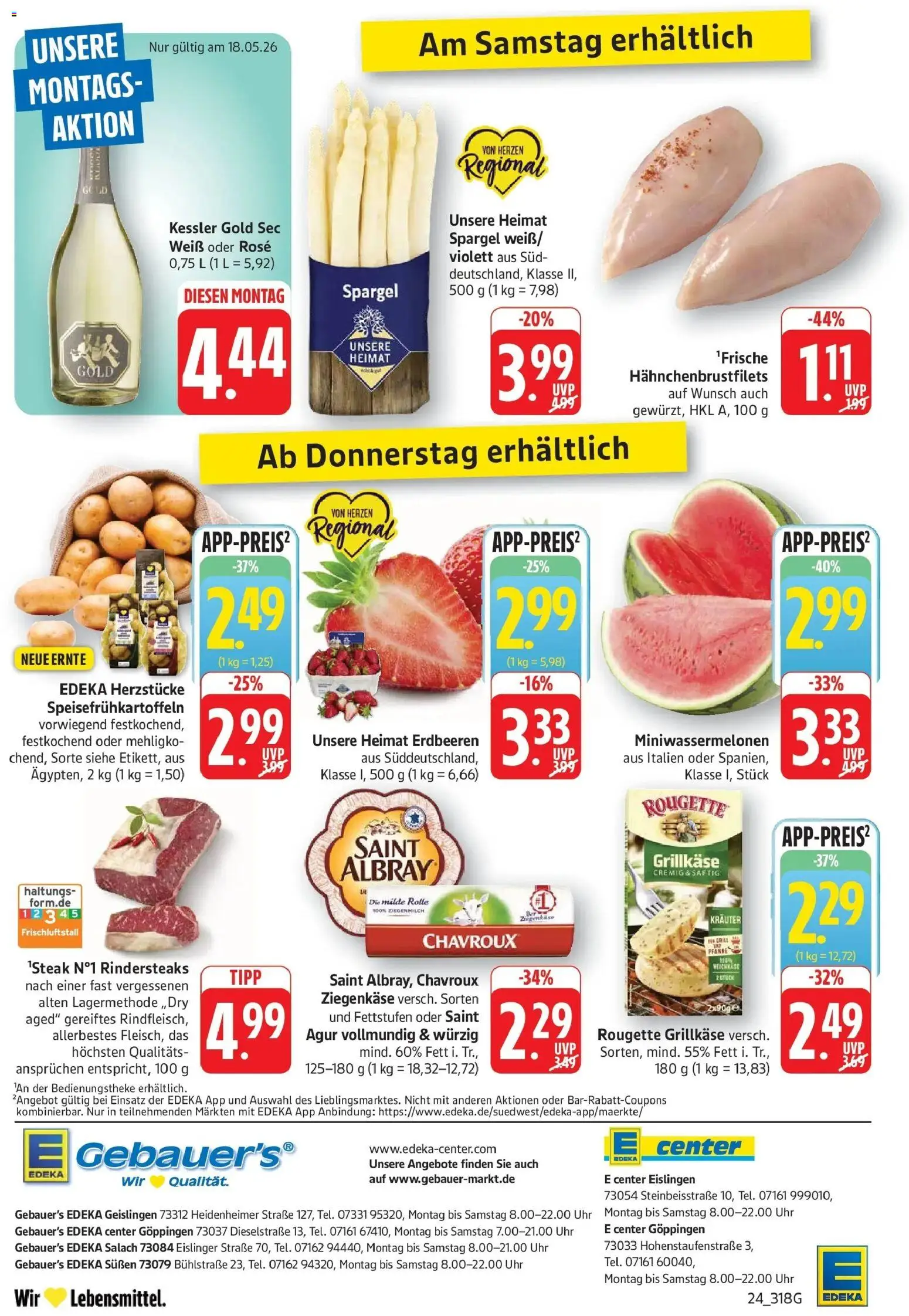 E center Prospekt Göppingen – gültig ab 17.05.2026 | Seite: 30 | Produkte: Grill, Ziegenkäse, Spargel, Uhr