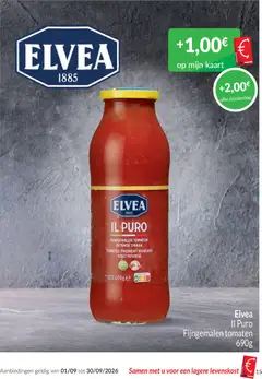 Elvea Il Puro Fijngemalen tomaten, Fijngemalen tomaten intense smaak - Voorbeeld van een folder van Intermarché, geldig van 01/09/2026 | Pagina: 15 | Producten: Tomaten, Kaart