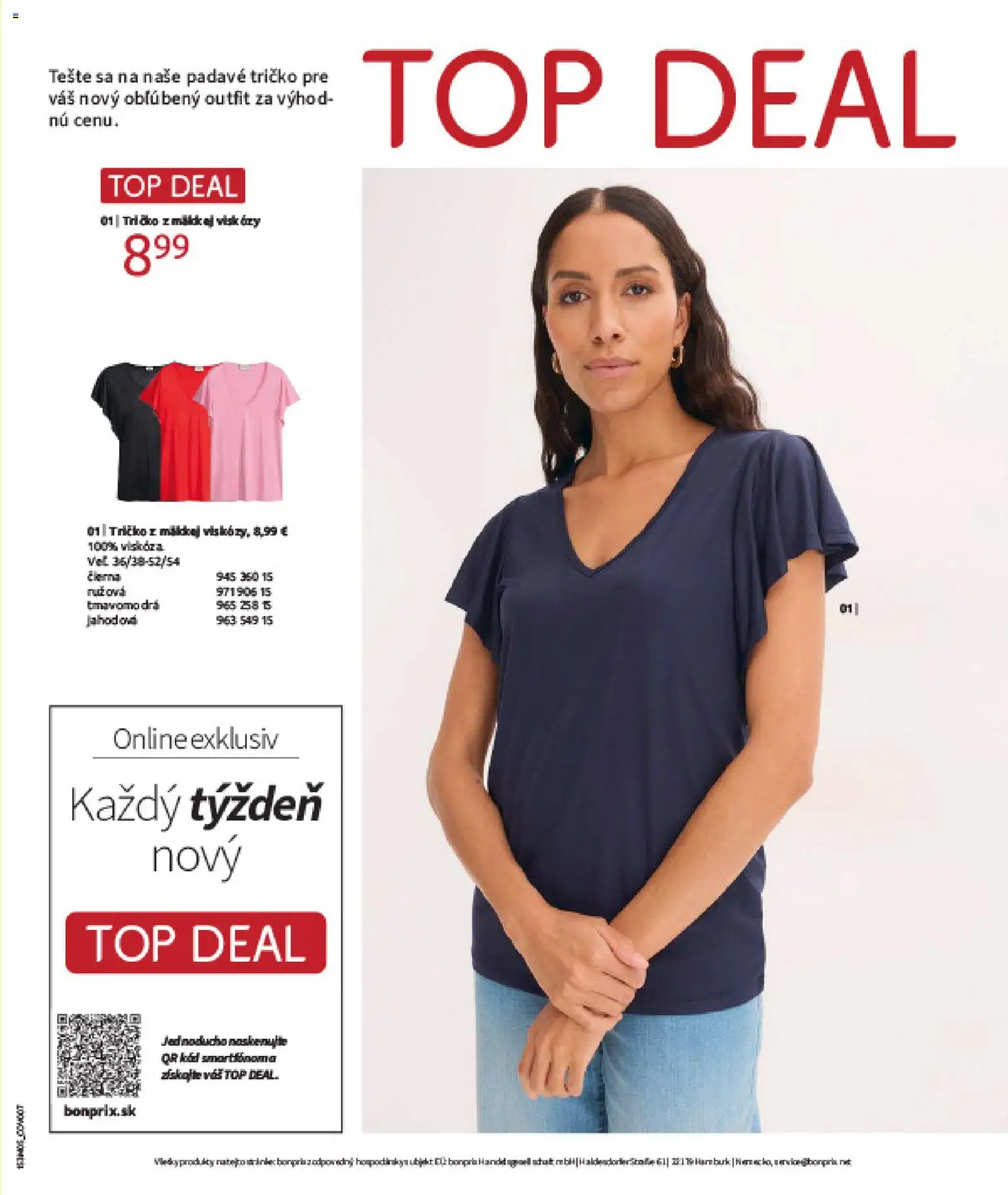 Nové Bonprix akcie – leták je platný od 05.05.2026 | Strana: 99 | Produkty: Tričko