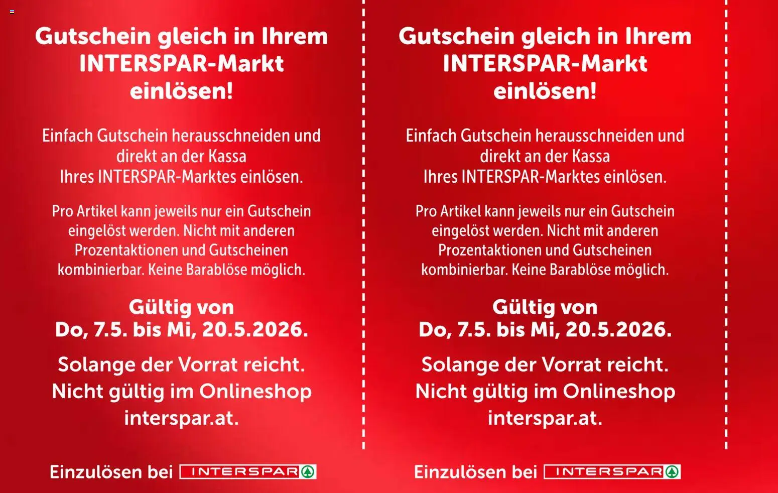 Interspar Gutscheinheft gültig ab 07.05.2026 | Seite: 22