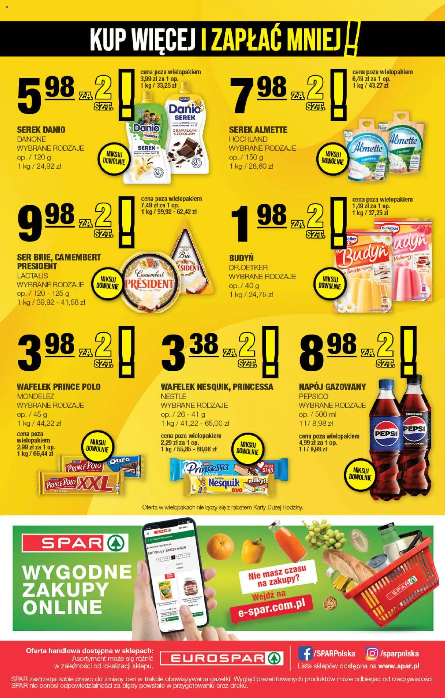 Spar gazetka - Eurospar od 23.09.2026 | Strona: 16 | Produkty: Czekolady, Oreo, Pepsi, Ser