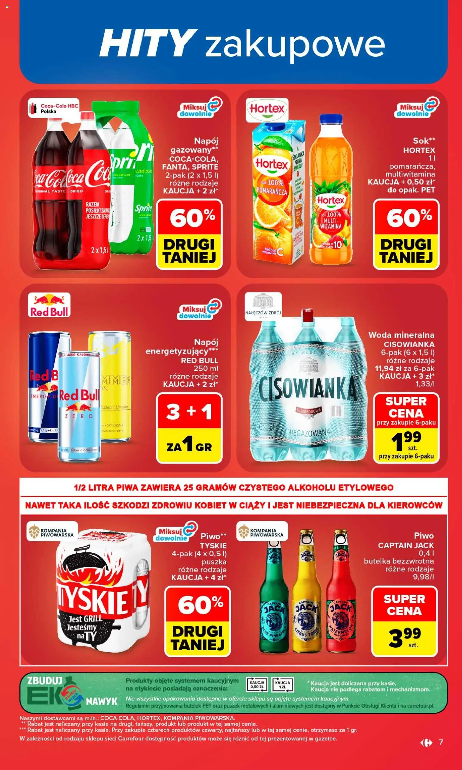 Carrefour gazetka od 31.08.2026 | Strona: 9 | Produkty: Cisowianka, Red bull, Woda mineralna, Sprite