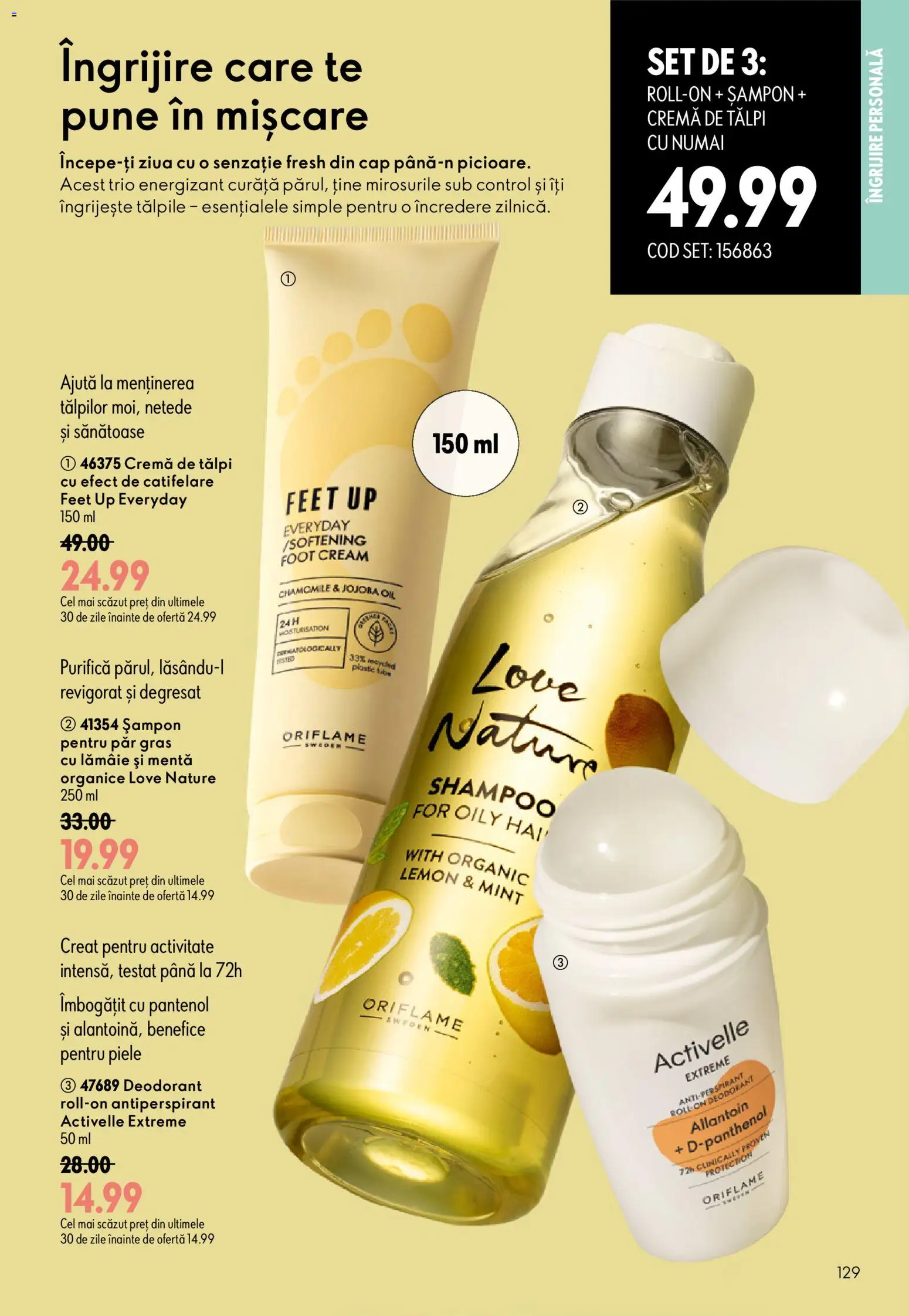 Noul catalog Oriflame – valabil de la 19.08.2026 | Pagină: 129 | Produse: Menta, Cremă, Deodorant, Lămâie