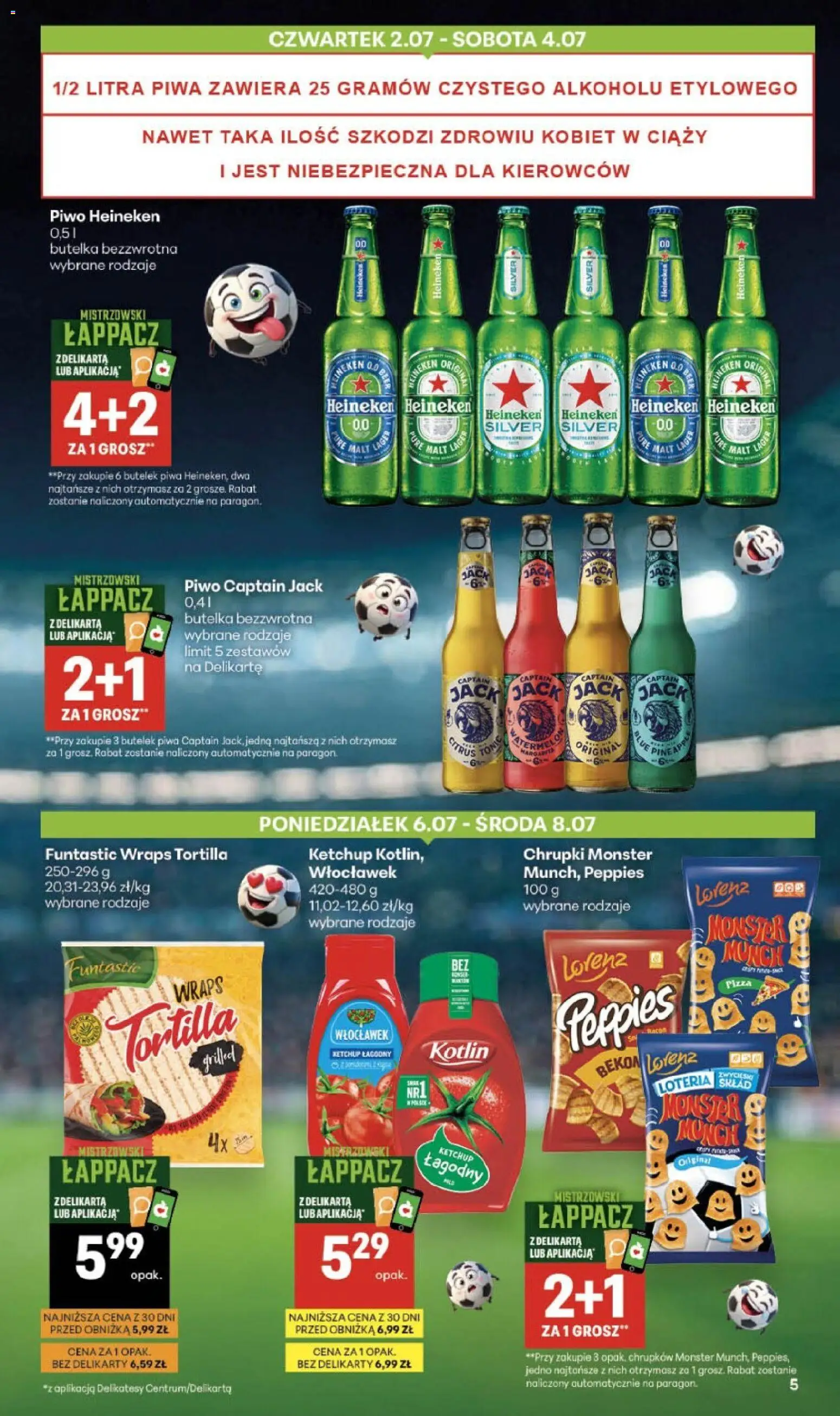 Delikatesy Centrum gazetka - Sklepy Własne od 02.07.2026 | Strona: 5 | Produkty: Ketchup, Chrupki, Tortilla, Pizza