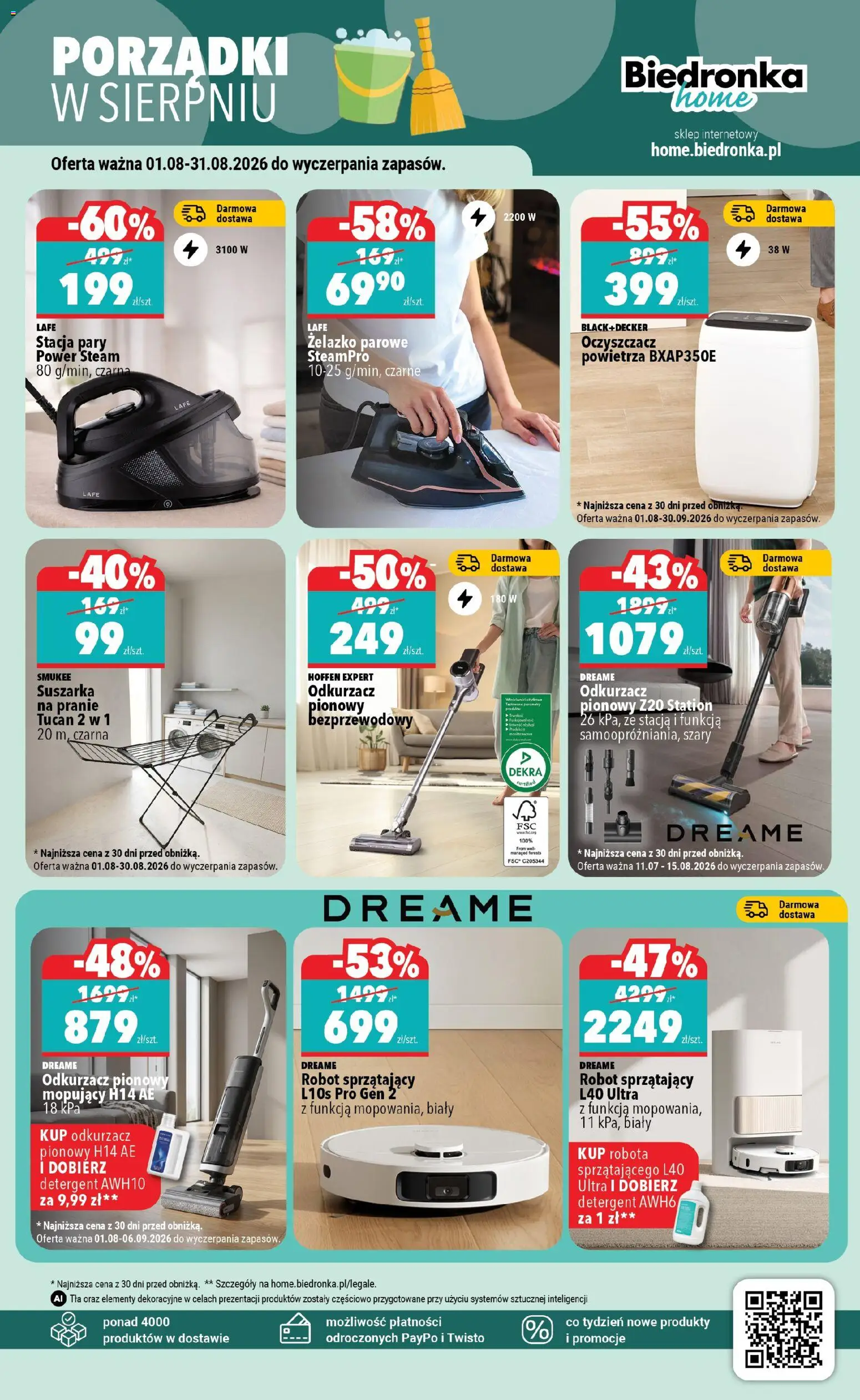 Biedronka gazetka - Home od 01.08.2026 | Strona: 3 | Produkty: Suszarka, Robot, Cleaner, Odkurzacz pionowy