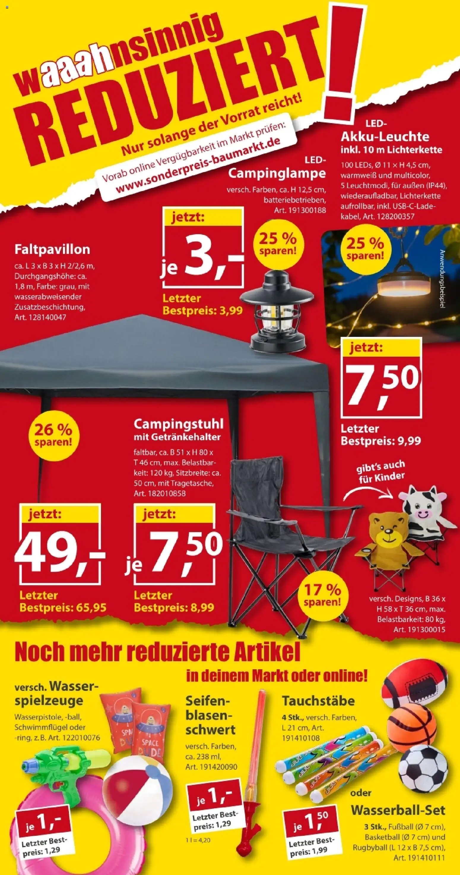 Sonderpreis Baumarkt Prospekt – gültig ab 01.08.2026 | Seite: 8 | Produkte: Fußball, Wasser, Basketball