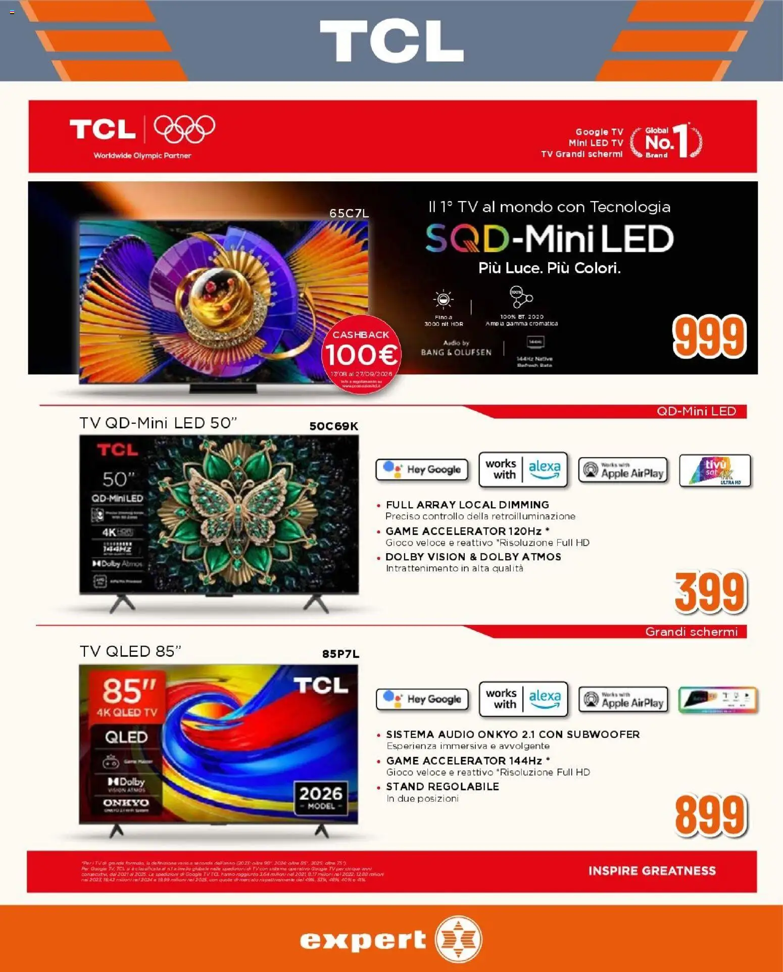 Volantino Expert del 20/08/2026 | Pagina: 7 | Prodotti: TV, Audio, Gioco