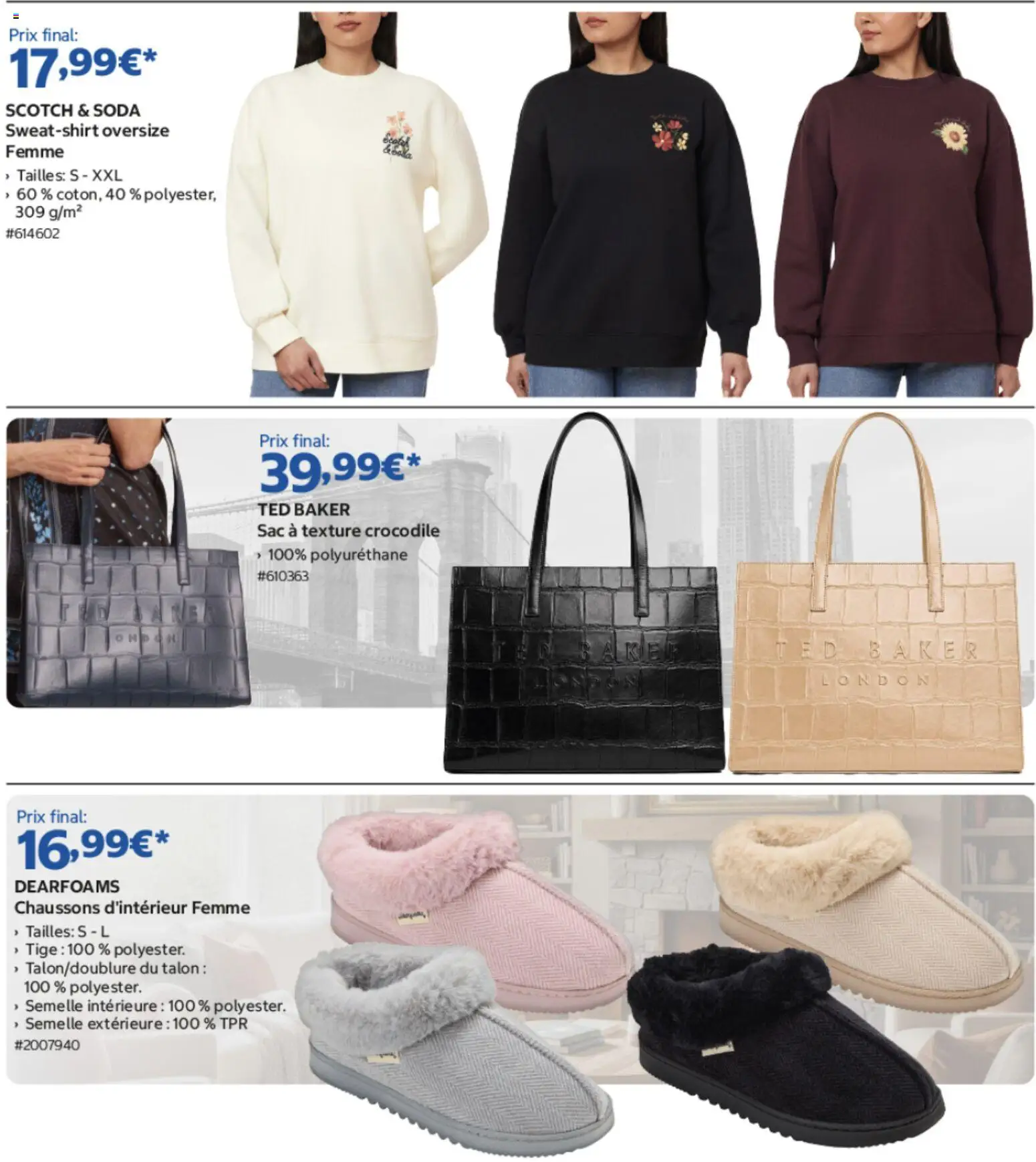 {H1} | Page: 3 | Produits: Soda, Sac, Chaussons