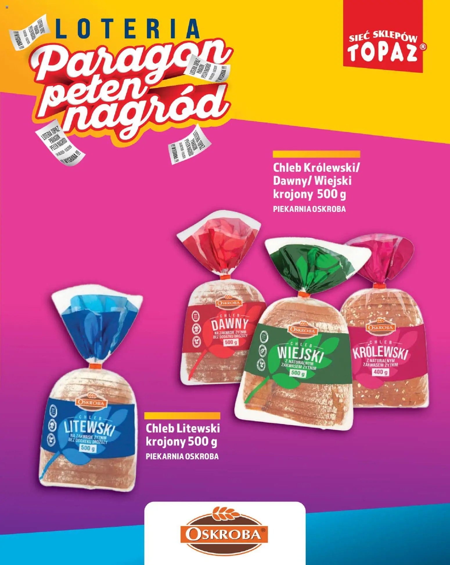 Topaz gazetka - Loteria Paragonowa od 24.08.2026 | Strona: 5 | Produkty: Piekarnia, Chleb