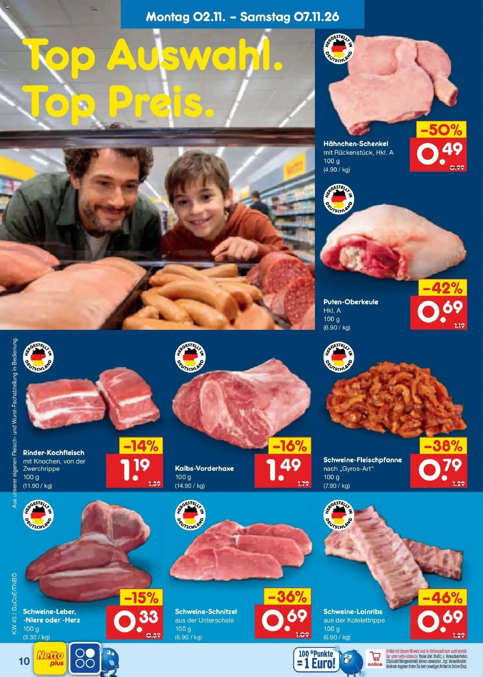 Netto Marken-Discount Prospekt Weimar (ab 02.11.2026) » Angebote | Seite: 20 | Produkte: Top, Hahnchenschenkel, Fleisch