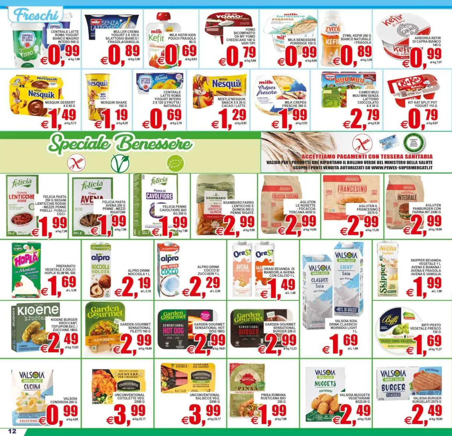 Volantino Pewex del 19/06/2026 | Pagina: 12 | Prodotti: Latte, Pasta, Pesto, Cocco